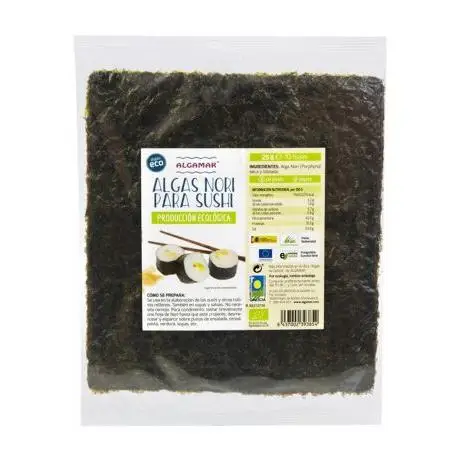 Nori seaweed for Sushi Eco Vegan 10 Leaves Algamar