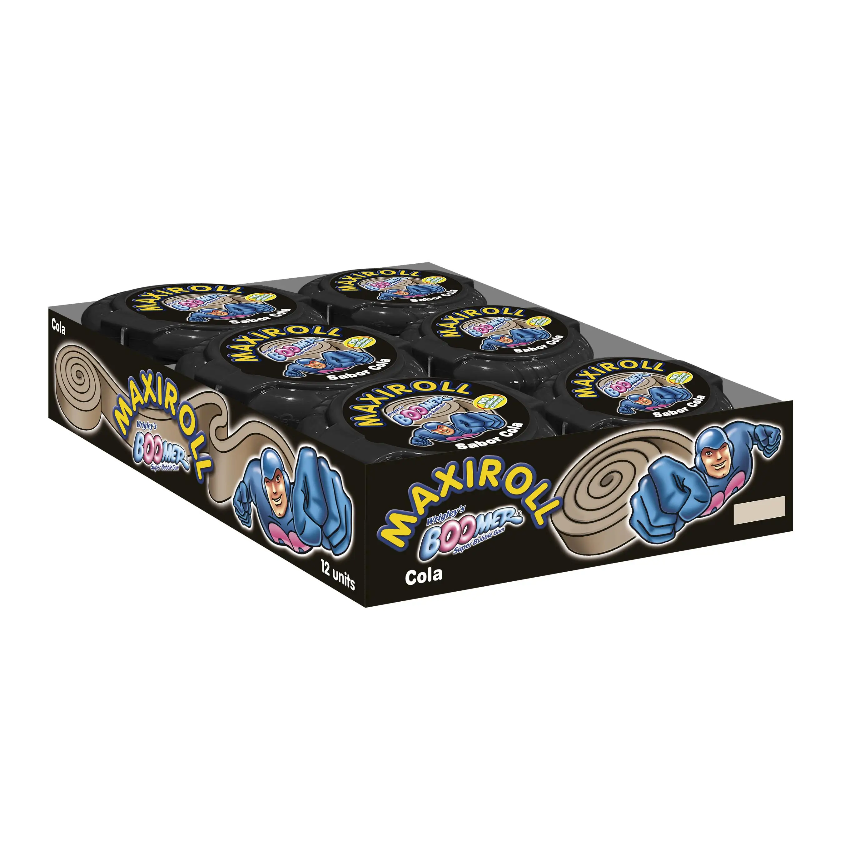 Boomer MaxiRoll Chicle Sabor Cola en Rollo 12 unidades de 180 cm de chicle