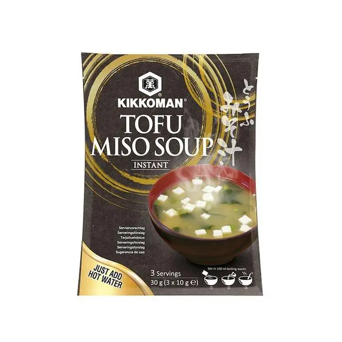 Kikkoman Sopa Miso Japonesa Instantánea – 3 Sabores a Elegir: Tofu / Tofu con Espinacas / Aka Miso – 3x10g