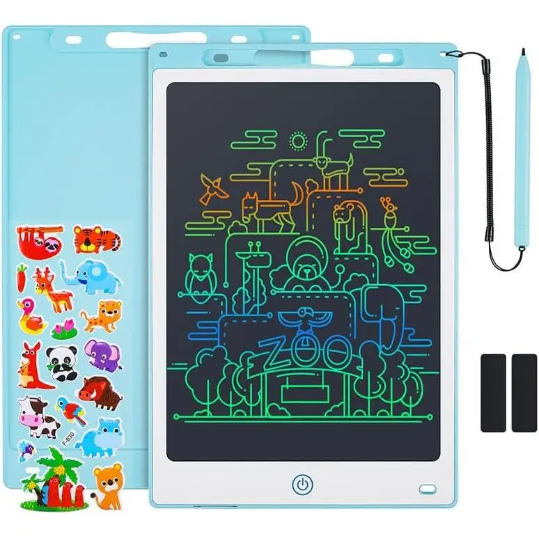 Tableta de Escritura LCD 8.5" Pulgadas para Niños – Tableta Gráfica Reutilizable con Pegatinas de Animales, Regalo Educativo y Creativo sin Papel, Color Púrpura
