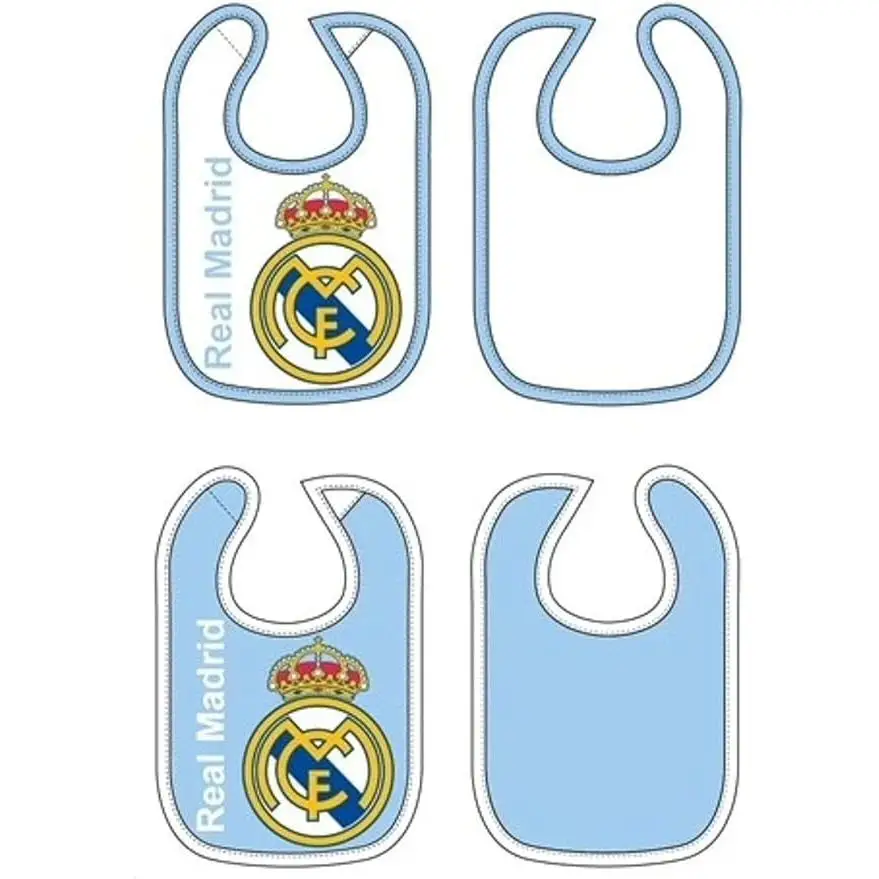 Real Madrid pack de dos baberos Celeste y Blanco o Rosa y Blanco (Azul y Blanco)