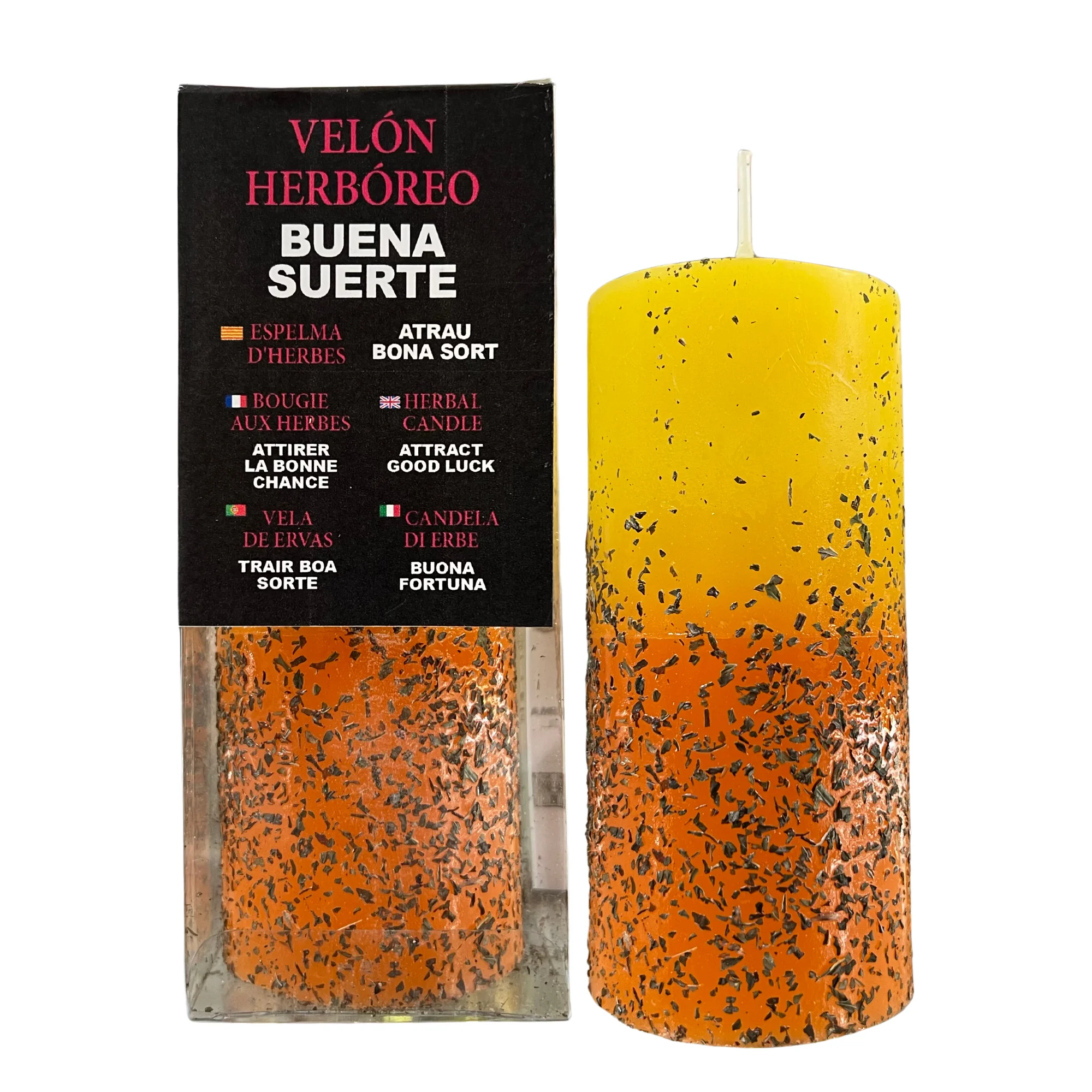 KARMA - Velón Herbóreo de Buena Suerte | Vela Especial con Hierbas Potenciadoras para Atraer la Buena Suerte - Amor, Dinero, Salud, Trabajo, Juego