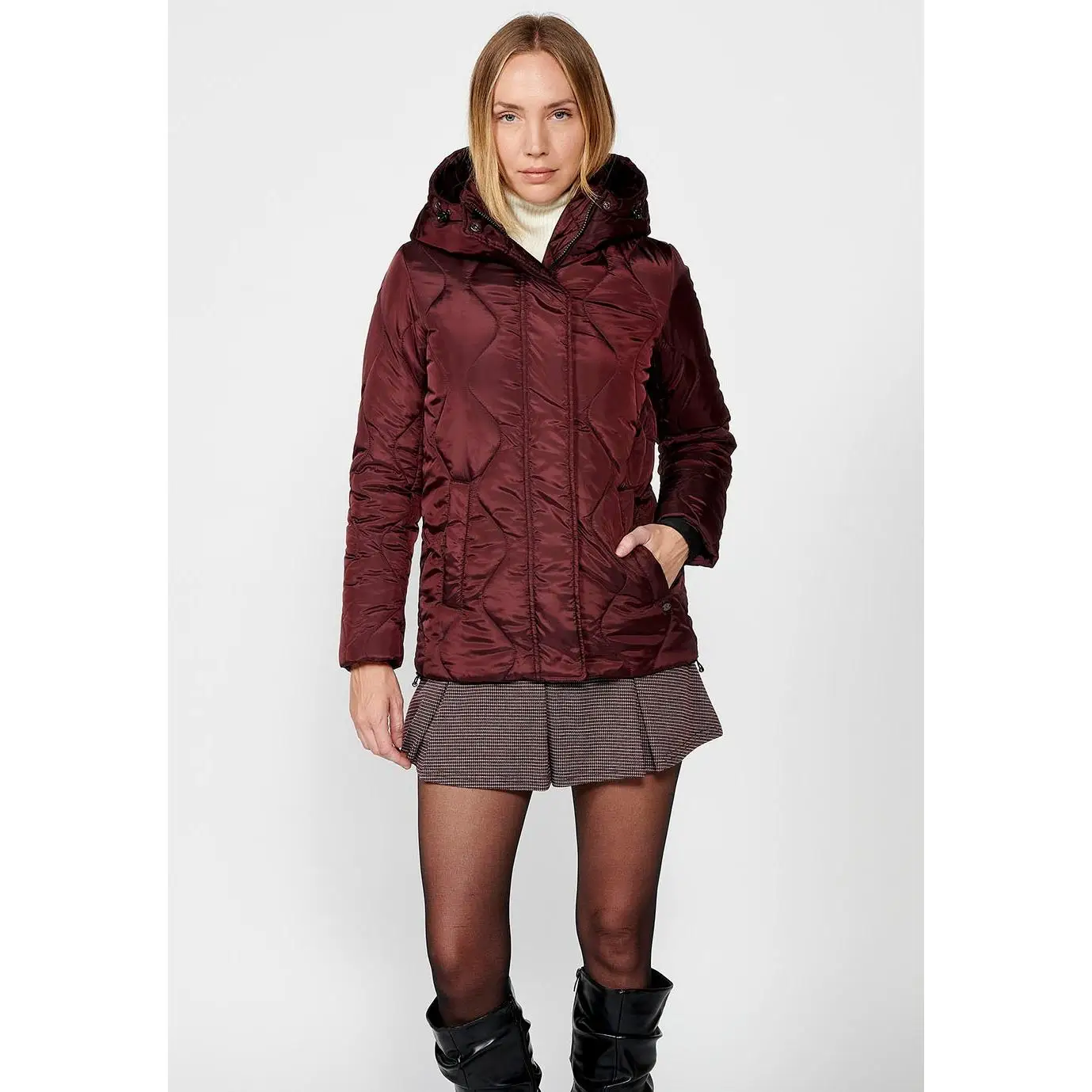 Koroshi Burgundy woman padded jacket