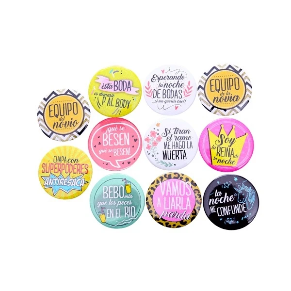 Lote de 11 Chapas Frases Wedding""