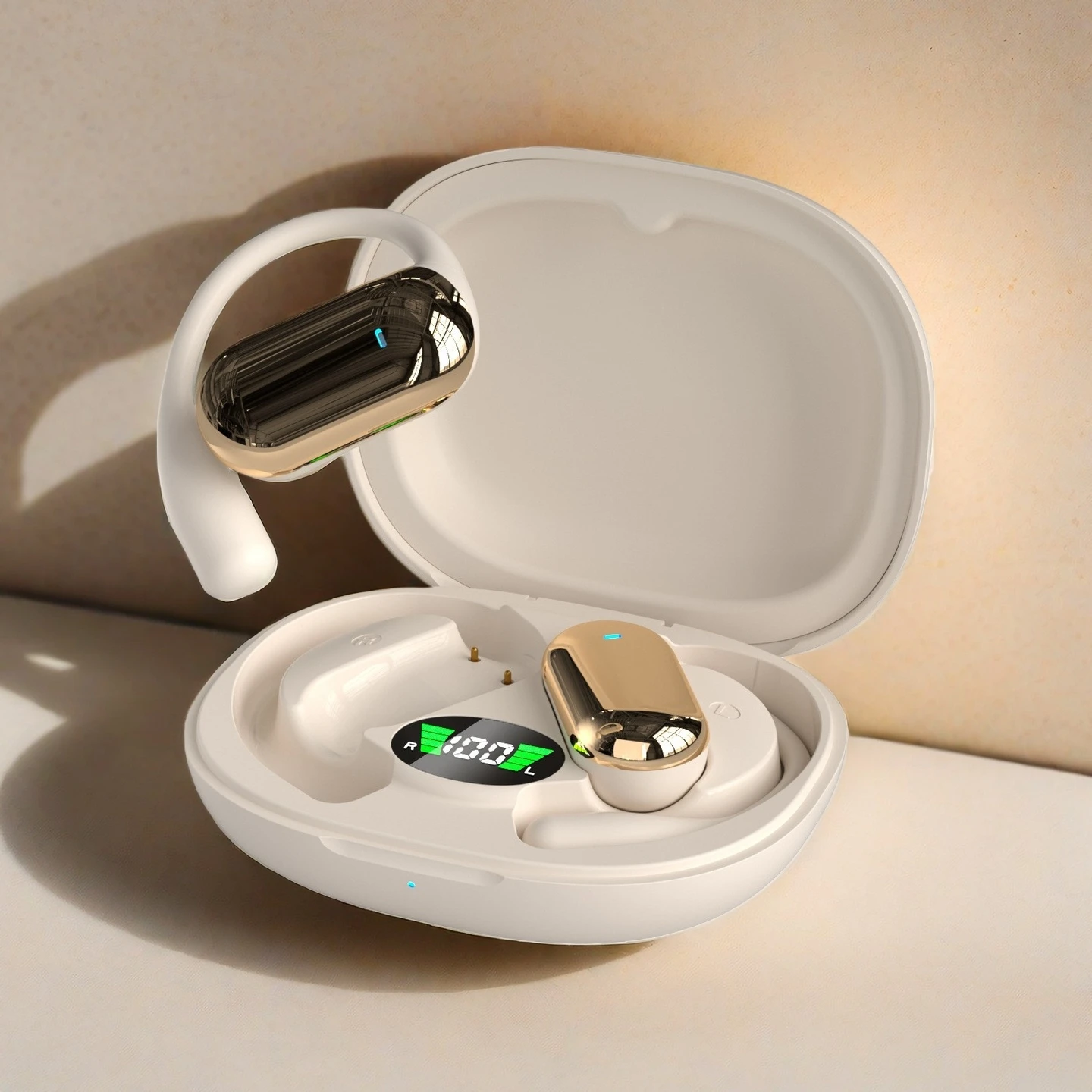 سماعات بنقل العظام TEISCHE بلوتوث V5.4 بطارية 500 مللي أمبير 50 ساعة تشغيل تصميم مريح خفيف الوزن مقاومة للماء IPX7 عزل الضوضاء مثالية للرياضة والأنشطة الخارجية - 3