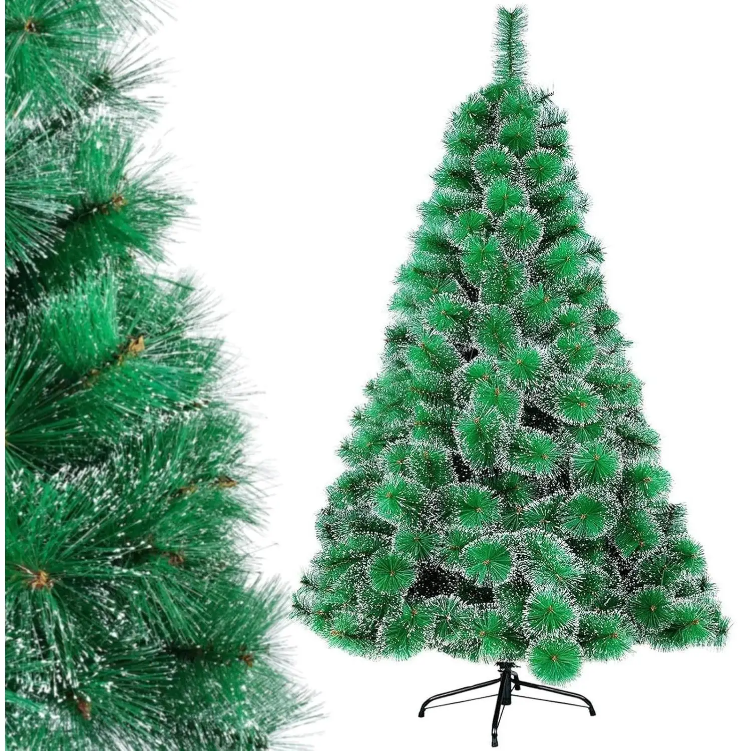 Artree | Árbol de navidad nevado 120cm plegable, pino verde con soporte, estructura Desmontable, Ramas Abatibles. Adornos y decoración de navidad para el hogar.