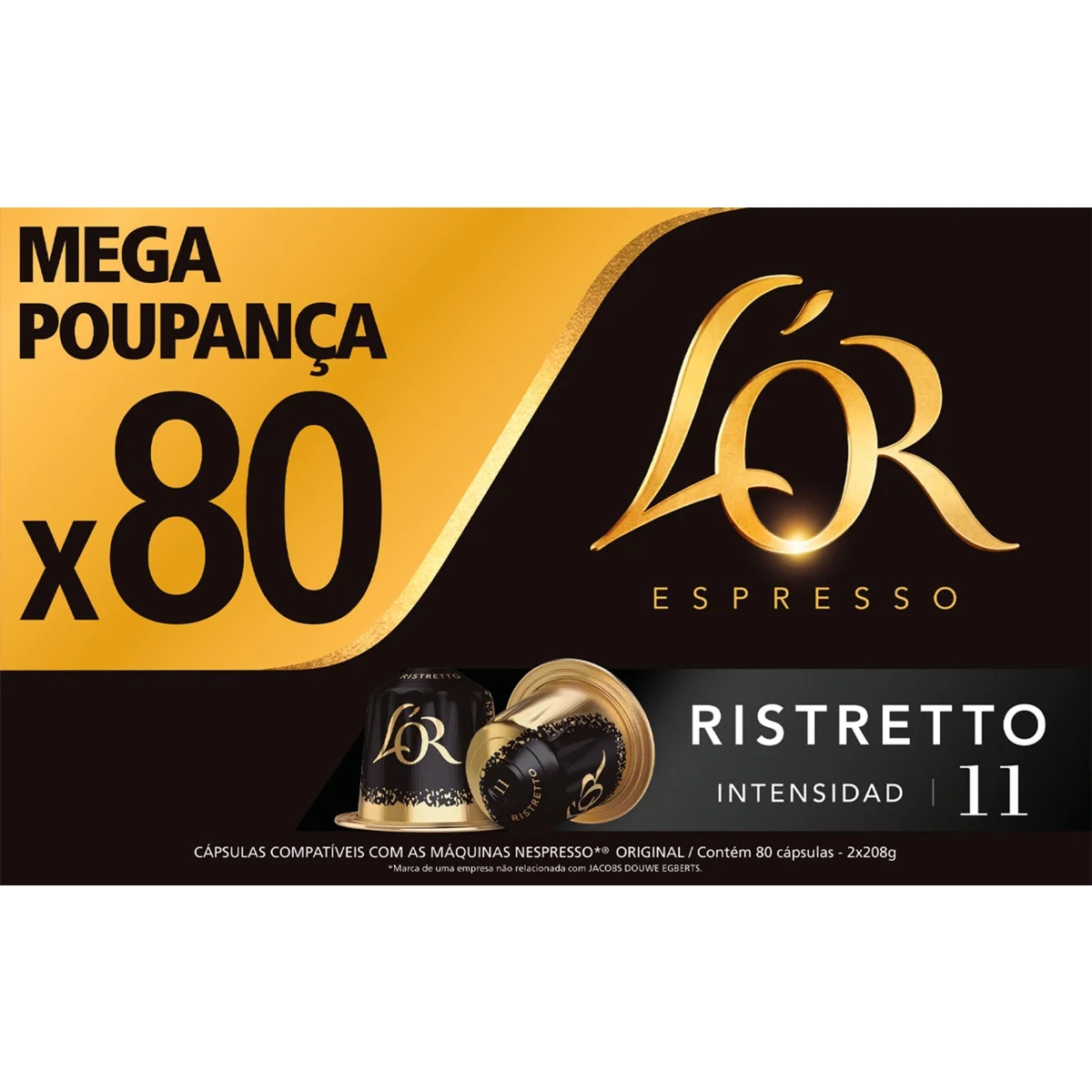 Ristretto L'Or Cápsulas de Café Ristreto embalagem 80 unidades