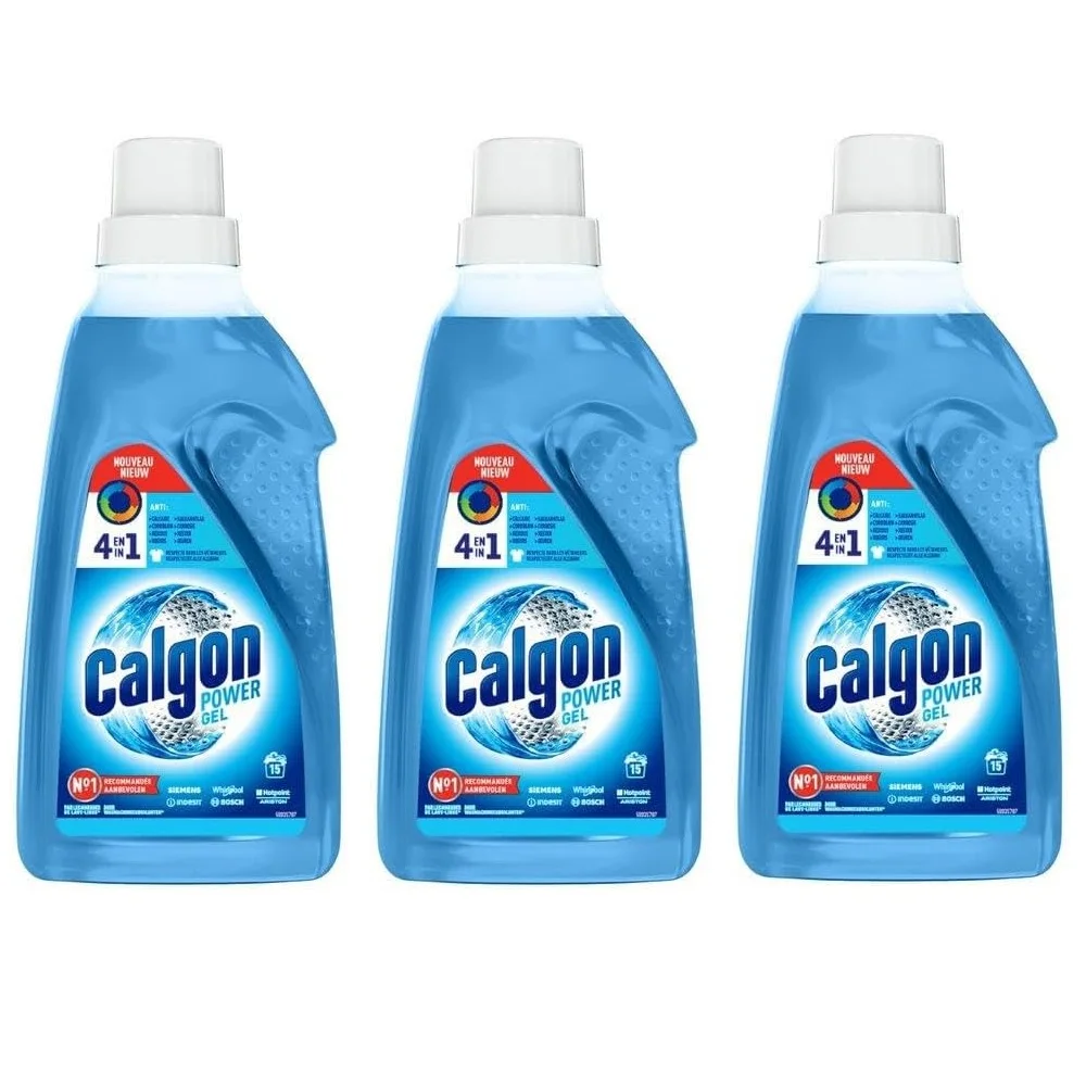 Calgon Power Gel 4 en 1 Antical para la lavadora en formato gel, 15 dosis, 750ML (PACK 3 UNIDADES) - Descalcificador, Anticorrosión, Elimina Olores y Suciedad