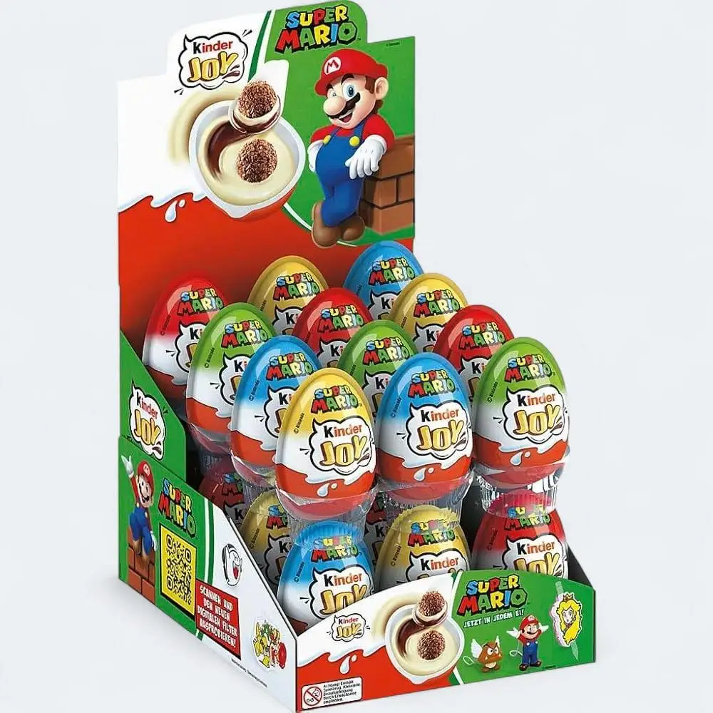 Ferrero Kinder JOY huevo con chocolate verano12-72u Coleccion MARIO NUEVO 2025 España Nacional - Con doble crema de leche y cacao, dos crujientes bolitas y Misteriosas. Kinder JOY Contiene un juguete en el interior