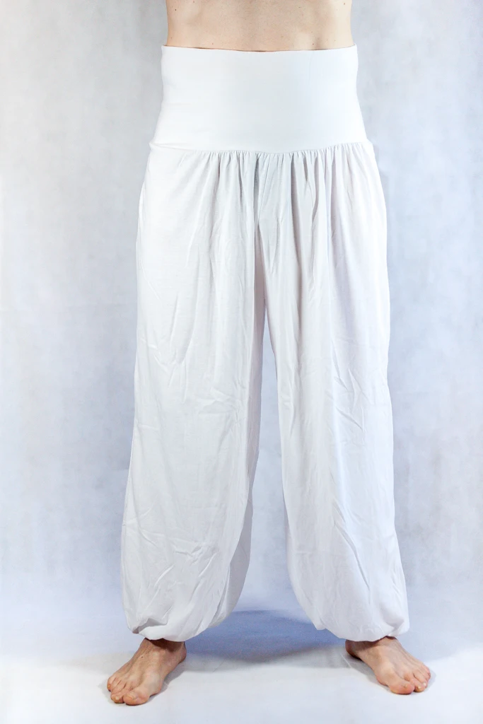 Aladin white wide wide Unisex Savari pants