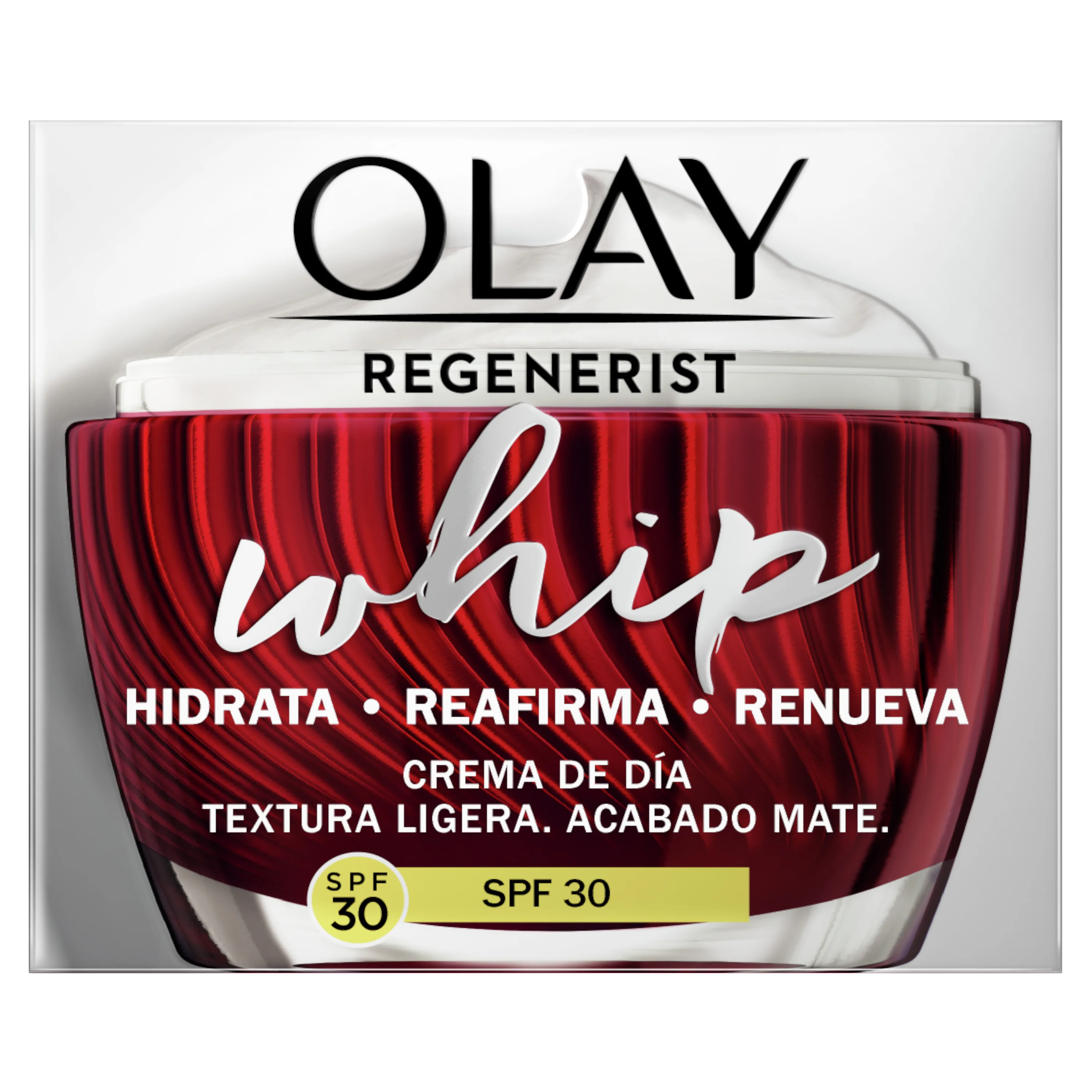 Olay Regenerist Whip day moisturizer with SPF30, light as air, formula with niacinamide (vitamin B3) and peptides, reaffirms and attenuates the appearance of wrinkles, 50 ml