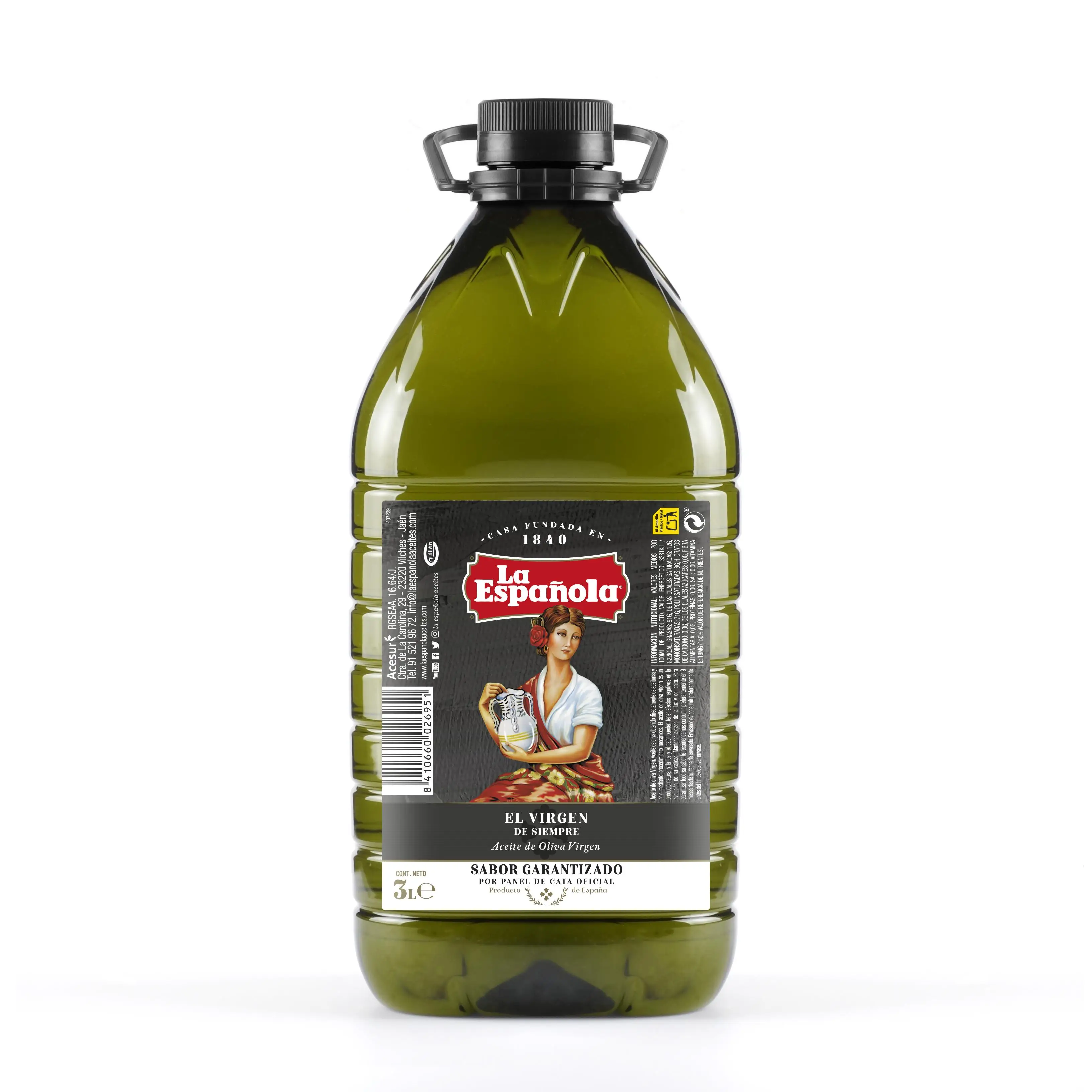 Aceite de Oliva Virgen Garrafa 3L Aroma Andaluz La Española