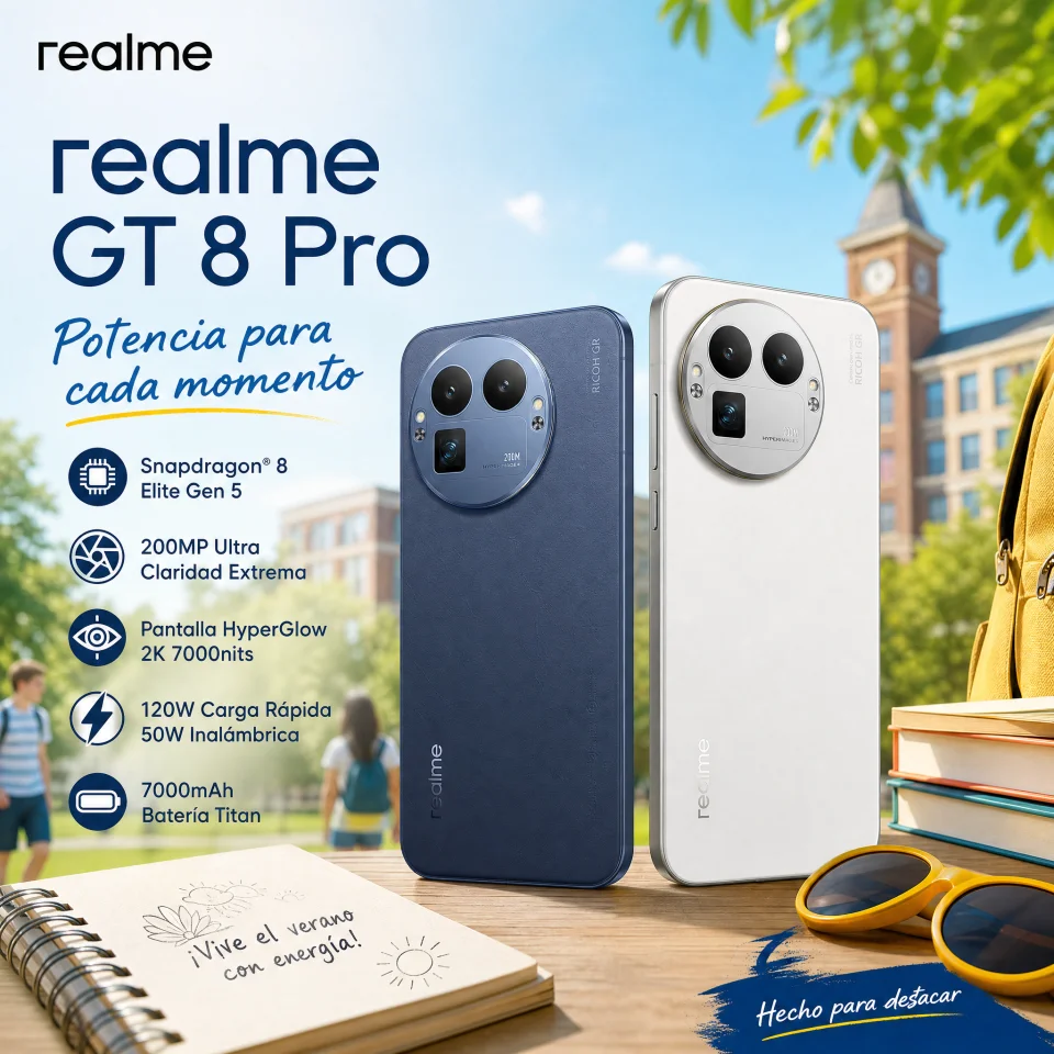 Teléfono – realme GT 8 Pro 5G Smartphone, Versión UE, eSIM, 12GB+256GB | 16GB+512GB, Snapdragon 8 Elite Gen 5, Cámara desarrollada junto a RICOH GR, Cámara de Telefotografía Ultra Claridad 200MP, Pantalla 2K 7000nit HyperGlow, Batería de Titán 7000mAh 3