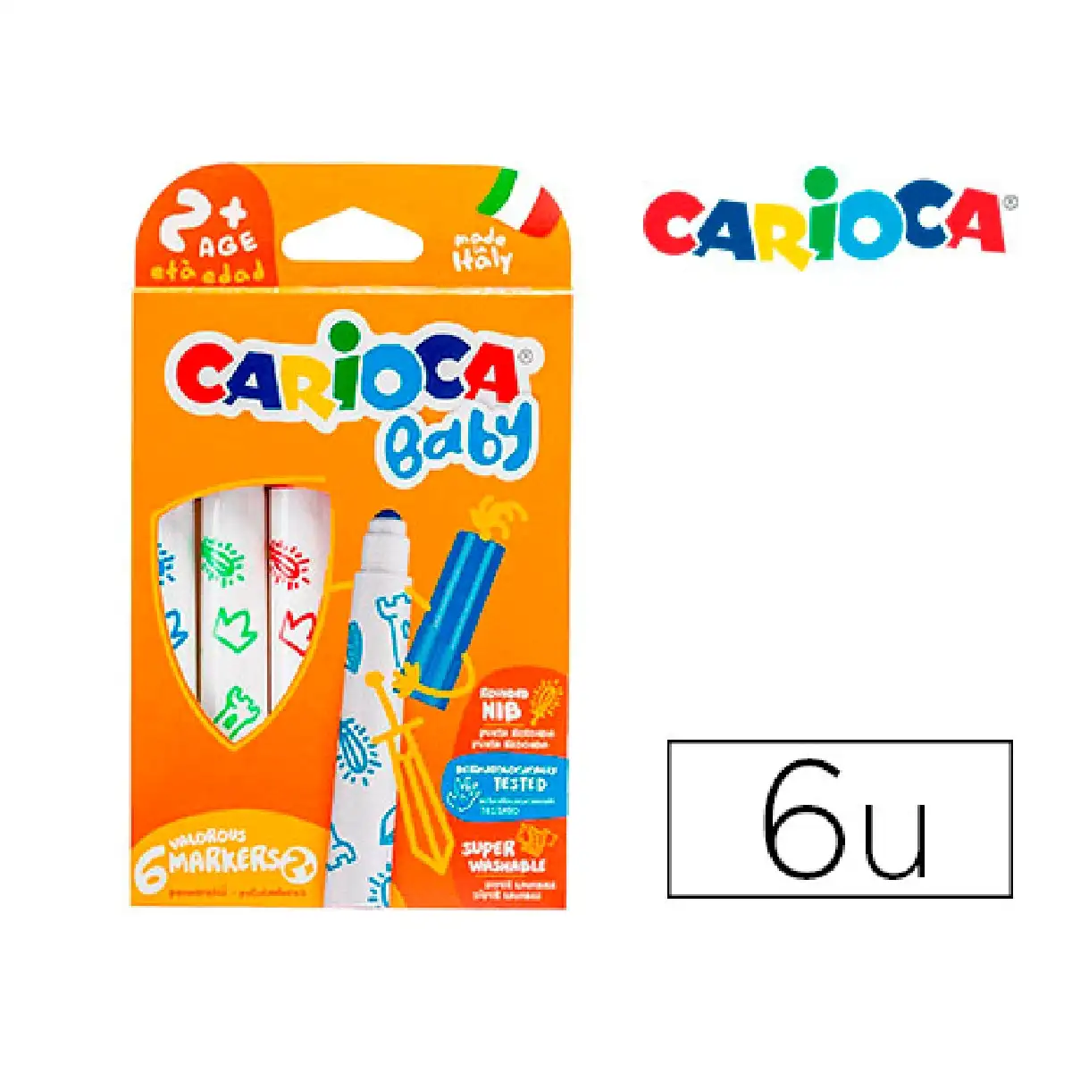 CARIOCA-Baby Marker 2 Years Box 6 assorted colors