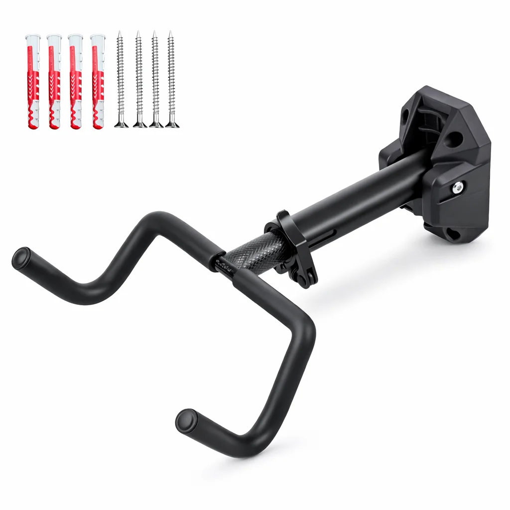 T-LoVendo - Soporte para Bicicleta de Pared Ajustable y Plegable | Colgador Universal Ahorra Espacio | Soporte para Bicicletas de Montaña, Carretera, Paseo e Infantiles | Giratorio
