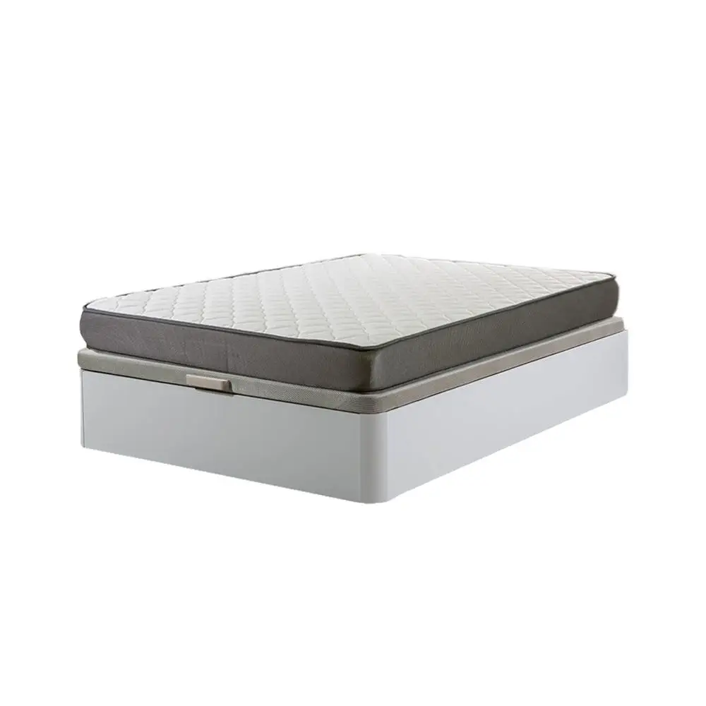 Cama Canapé Abatible Blanco+ Colchon enrollado de 135x190Cm