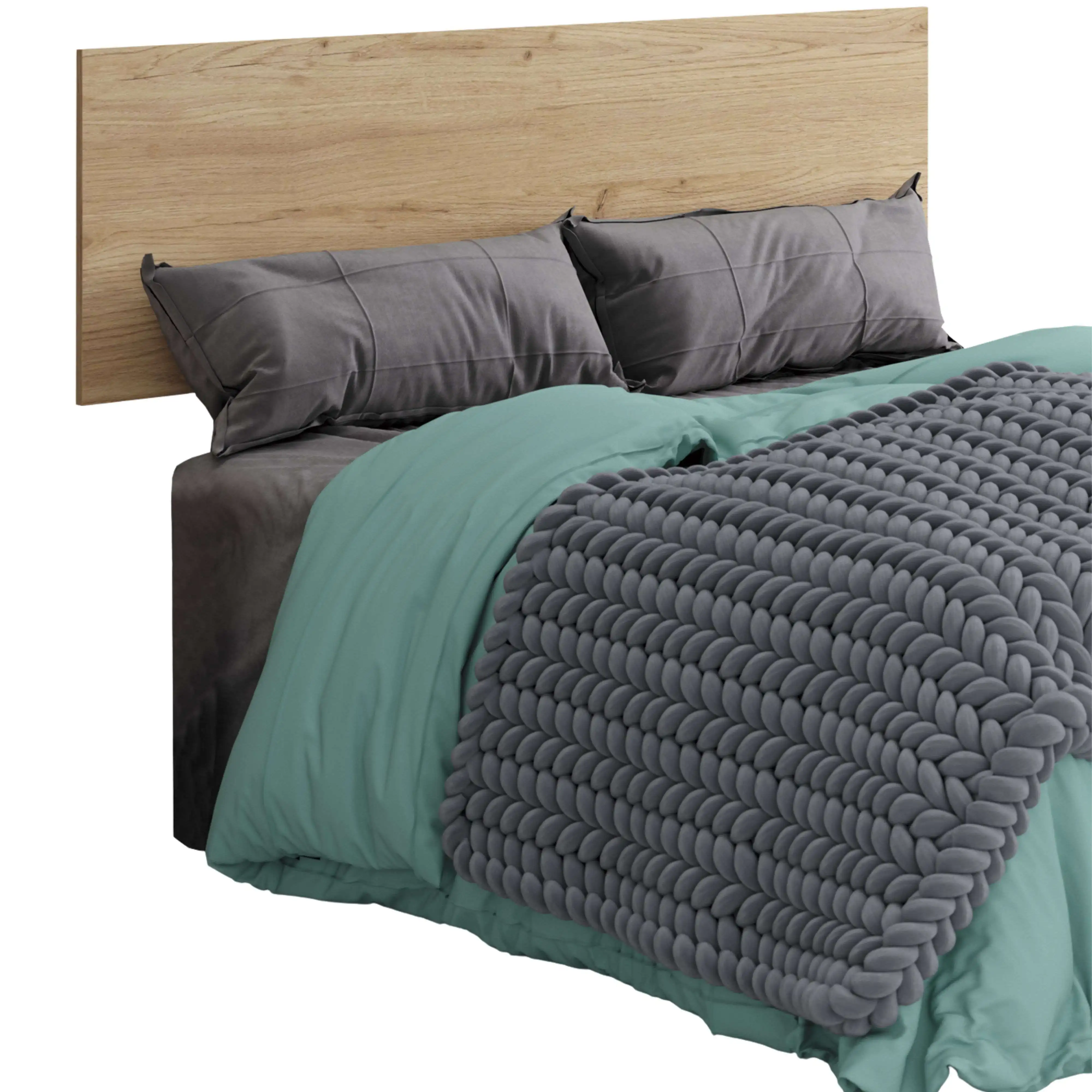 Cabecero De Cama Clim en Melamina - Diseño Sencillo En Color Roble Gold Para Camas De 150 O 135 Cm