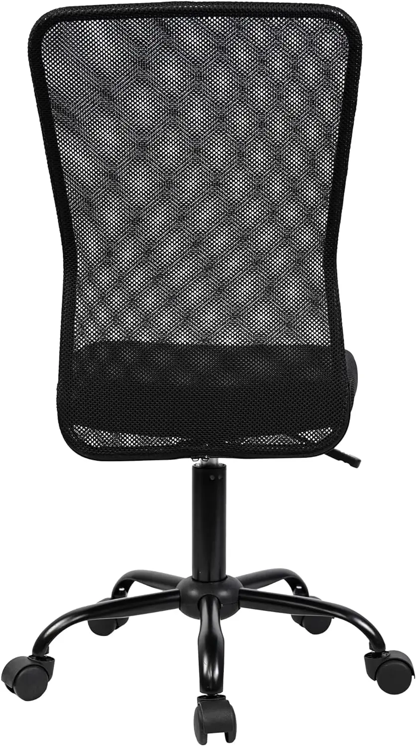 T-Lovendo Ergonomic Office Chair without Armrests, breathable double mesh fabric, height adjustable from 90.4 cm to 102.6 cm, stable metal base, 360° swivel, supports up to 150 kg, perfect for home office or study. #3