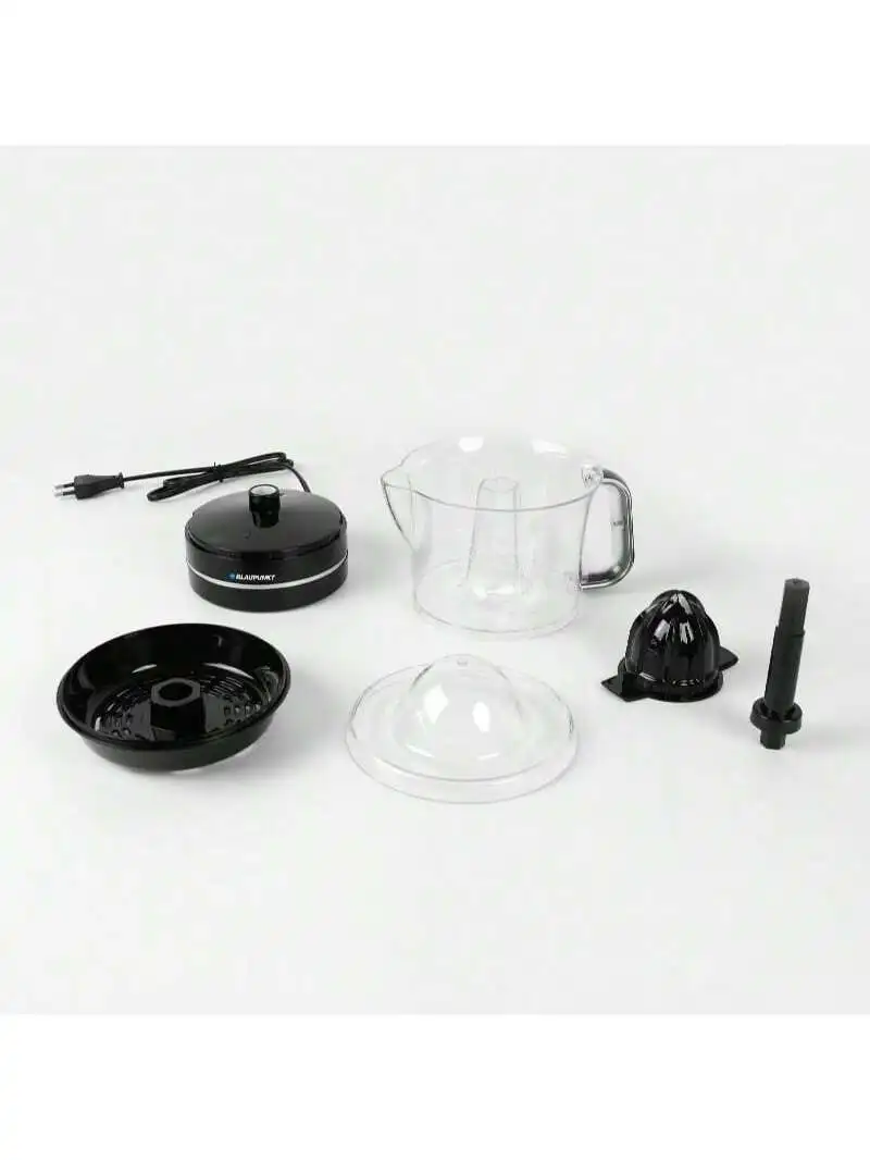 Blaupunkt 40w citrus juicer - 0.7l with double rotation and 0.7 l jug for direct serving. Start by pressure and stop when released, main parts suitable for dishwasher and integrated cable storage top quality trusted german