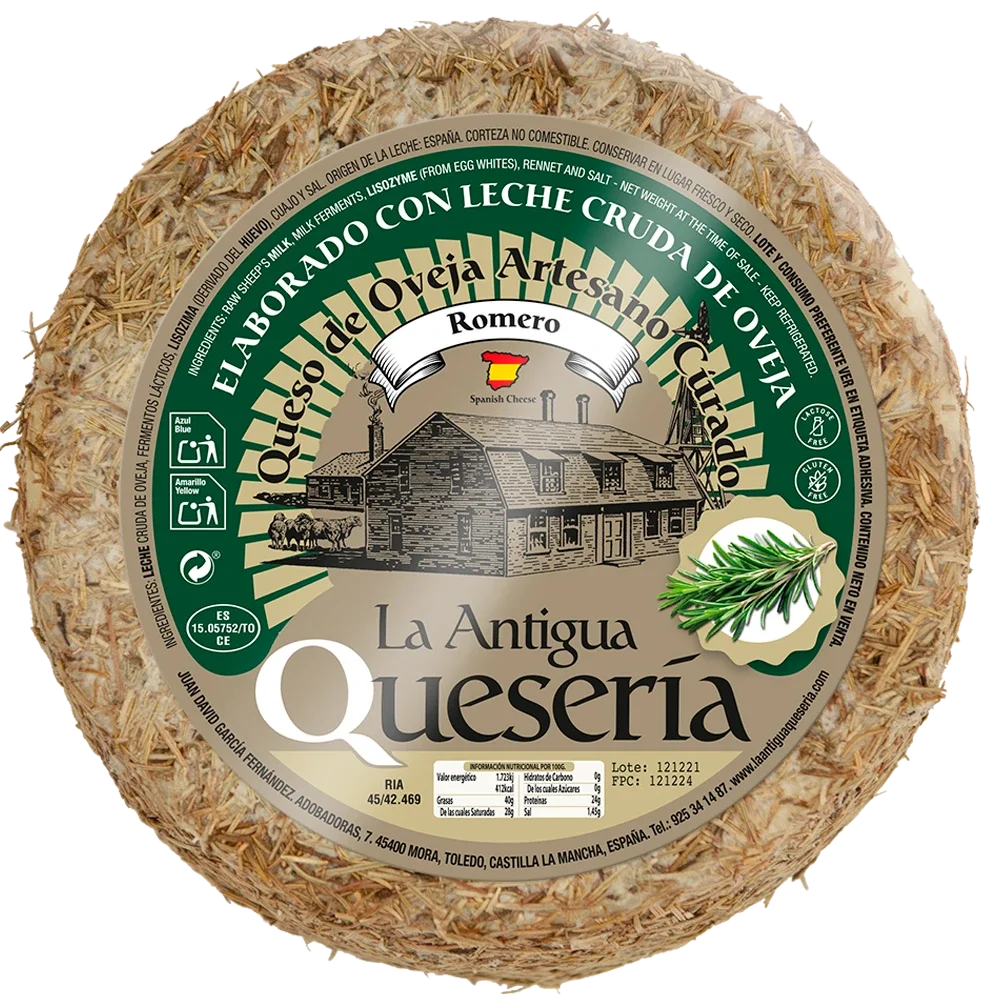 Queso Artesano Curado con Manteca y Romero Leche Cruda