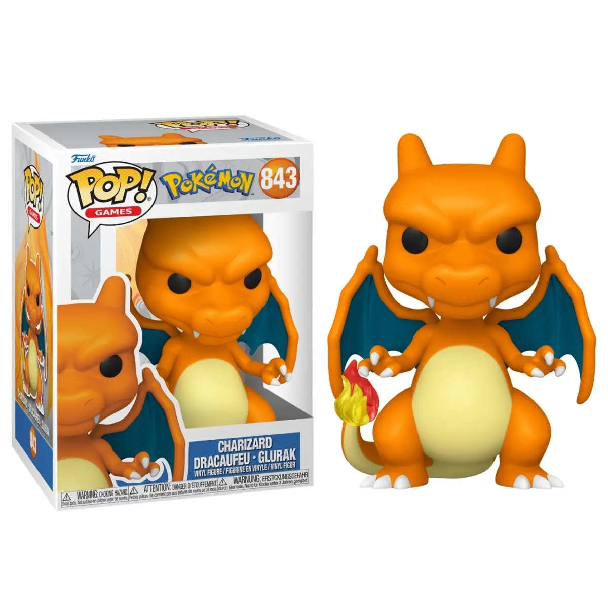 FUNKO POP! POKEMON - CHARIZARD, 74219, Nº843, TIENDA CON LICENCIA OFICIAL