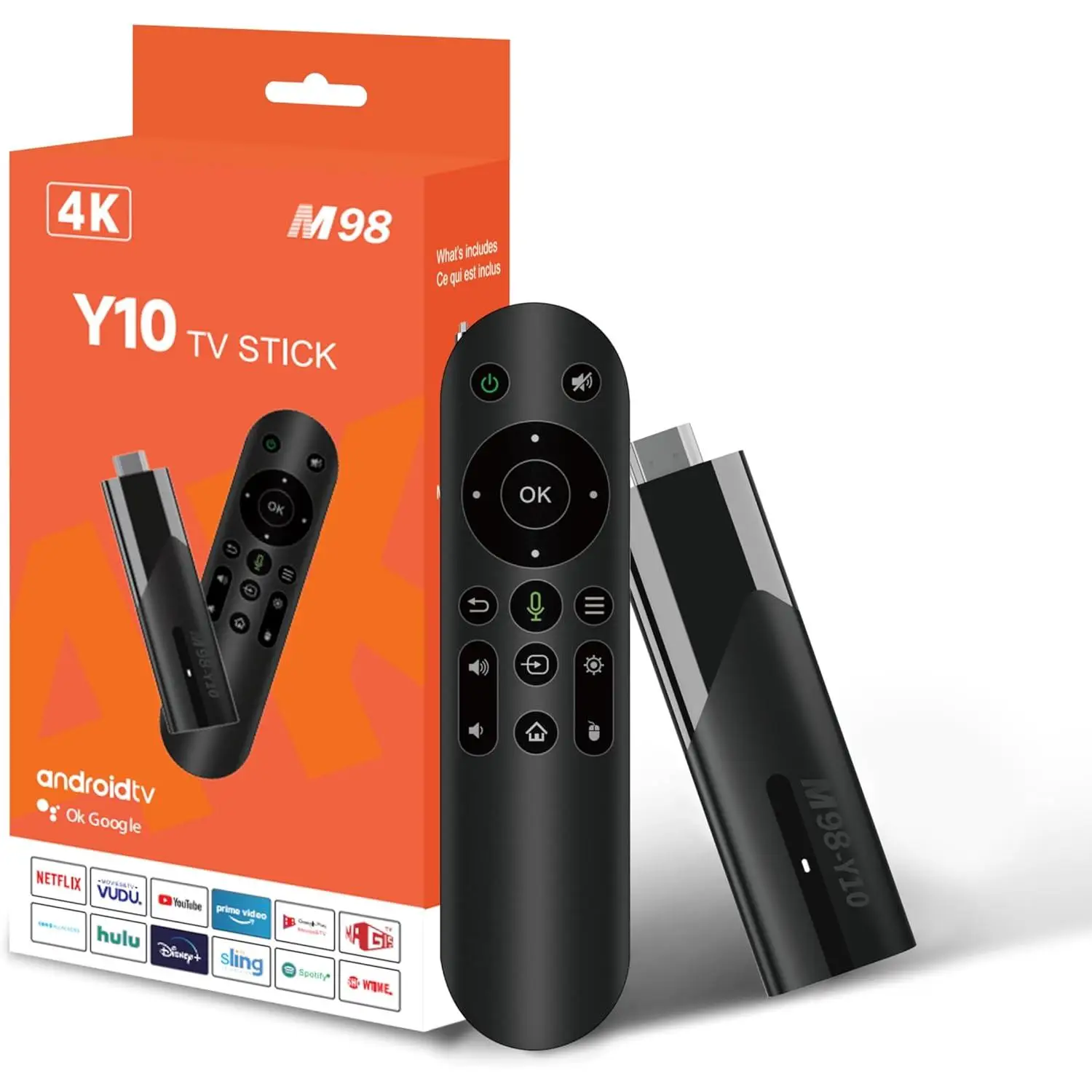 Mini TV Stick Android 13 2GB+16GB 4-8K Control Remoto por Voz Bluetooth 2.4G+5G WiFi+BT4.0 Smart TV