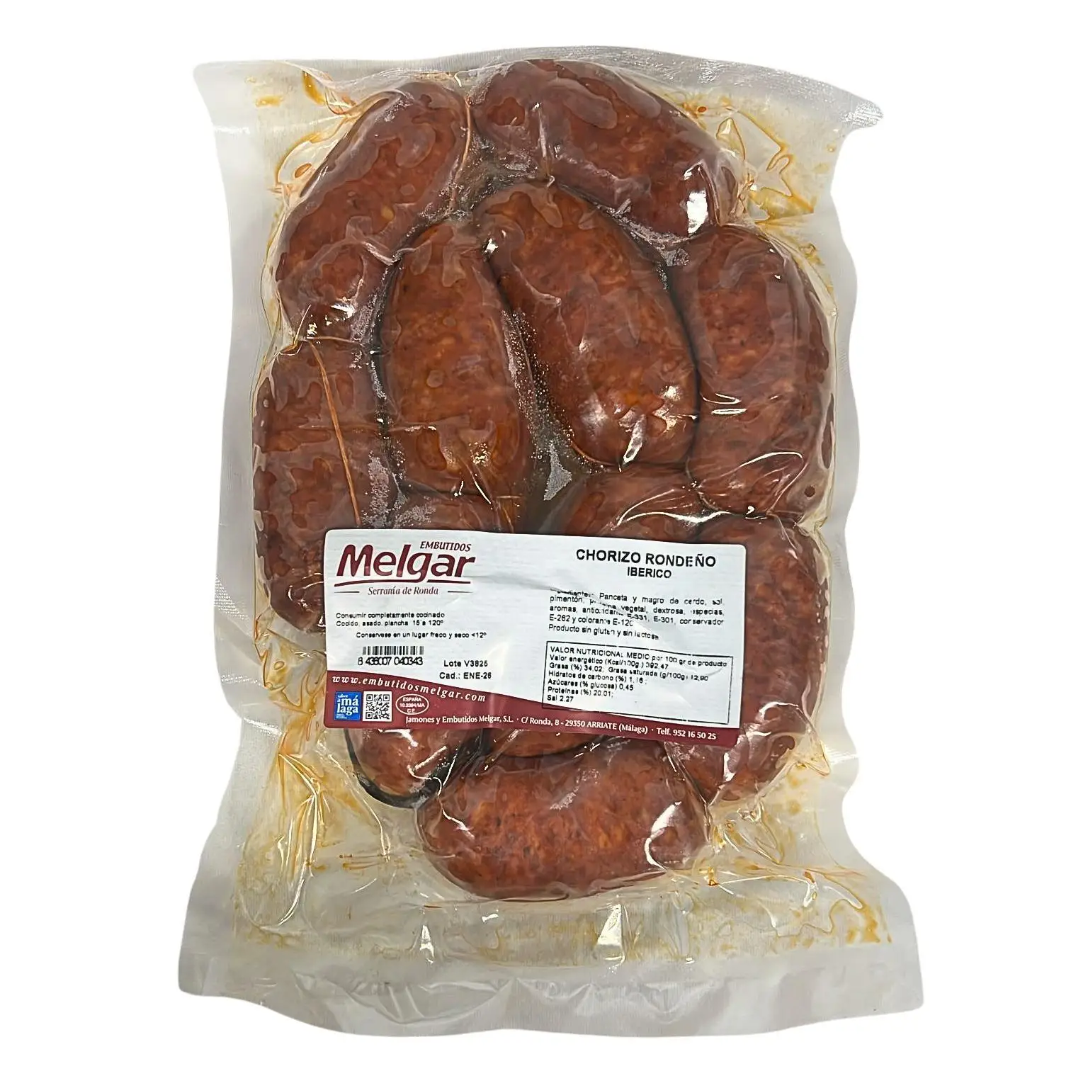 Chorizo Rondeño Fresco Melgar, Pack Ahorro 9-11 Unidades, Chorizo Málaga, Sabor Casero, Embutido del Sur