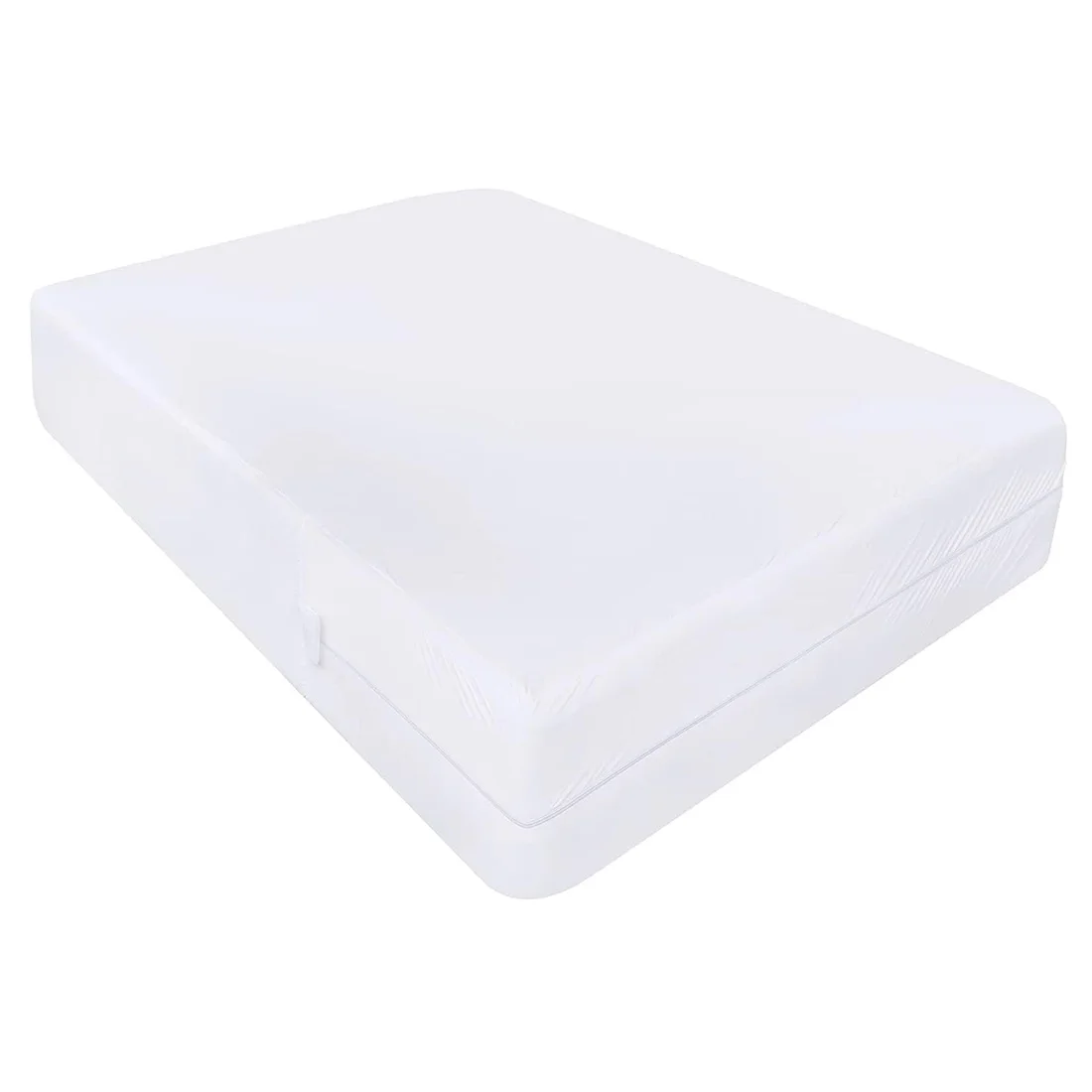 HOMESOL®  Funda de colchón Micrfibra Blanco para cama, Con Cremallera en L - cama de 90-105-135-150