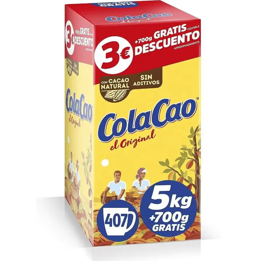 Cola Cao cocoa Soluble case 5 Kg + 700 G