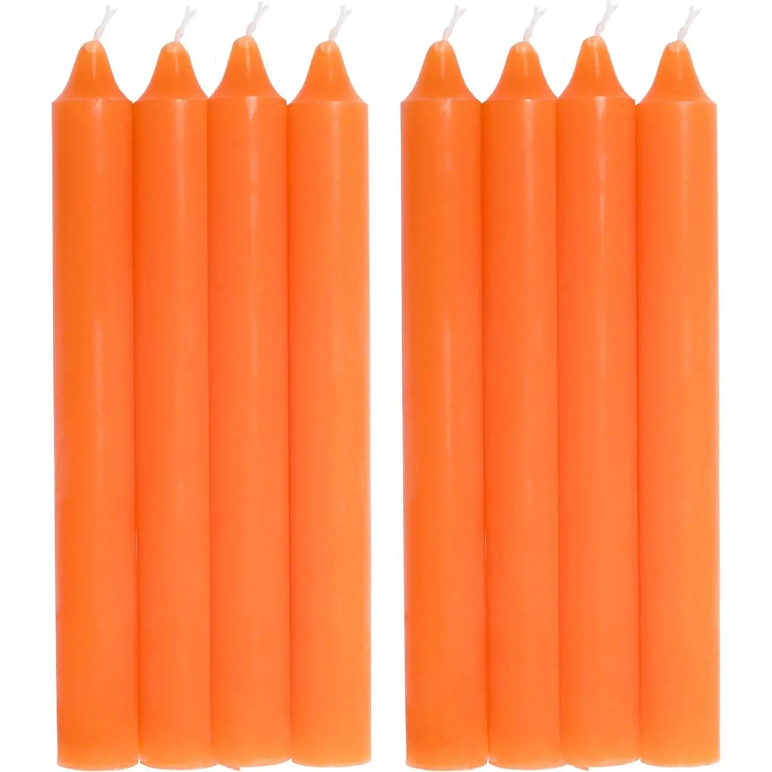 COM-FORT HOUSE- Vela de mesa Naranja - Pack velas - Velas Decorativas Sin Perfume - Velas para tu Hogar