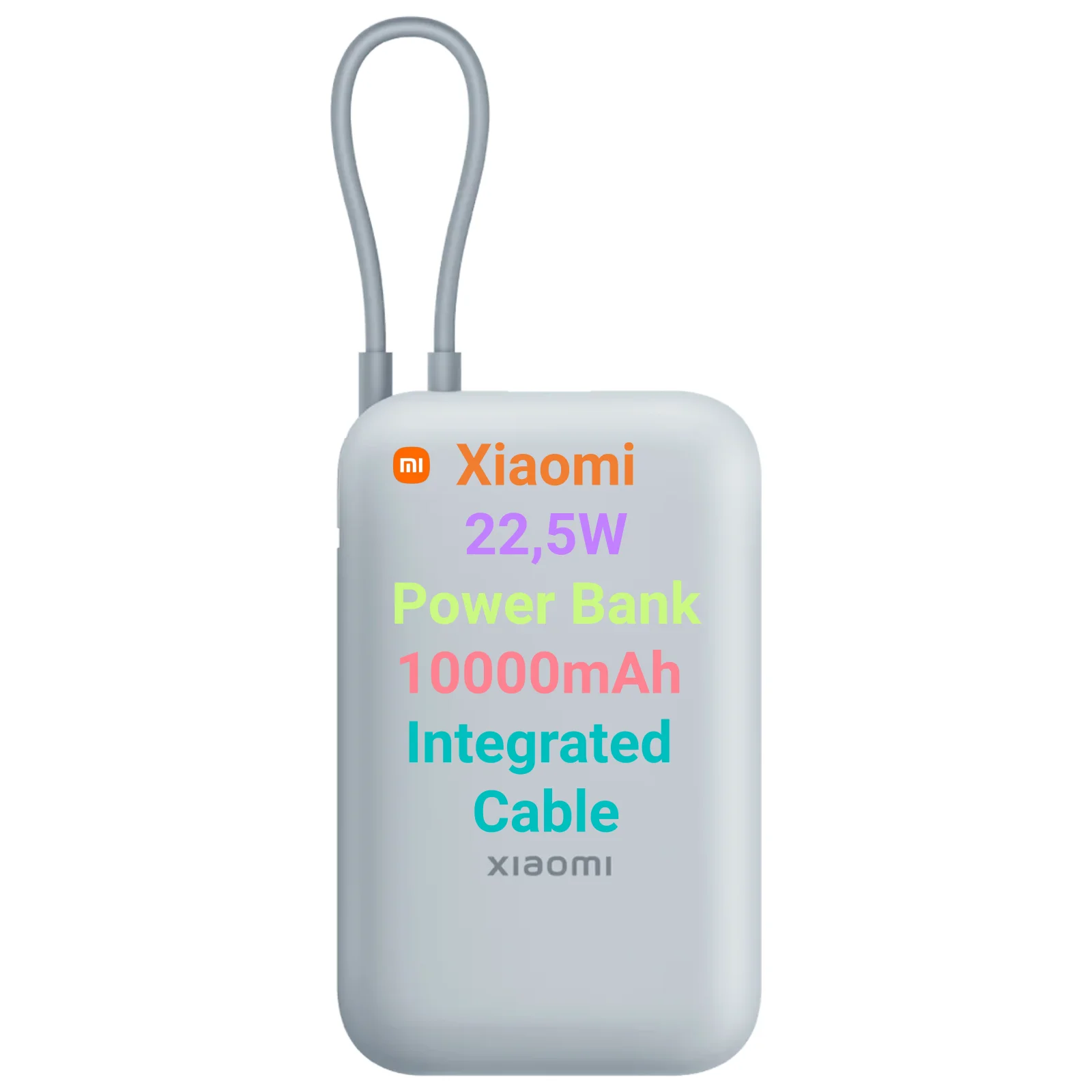 Xiaomi Power Bank 10000mAh Integrated Cable - Pocket Edition 22.5W, Powerbank Compacto con Cable Tipo-C y USB, Carga Rápida
