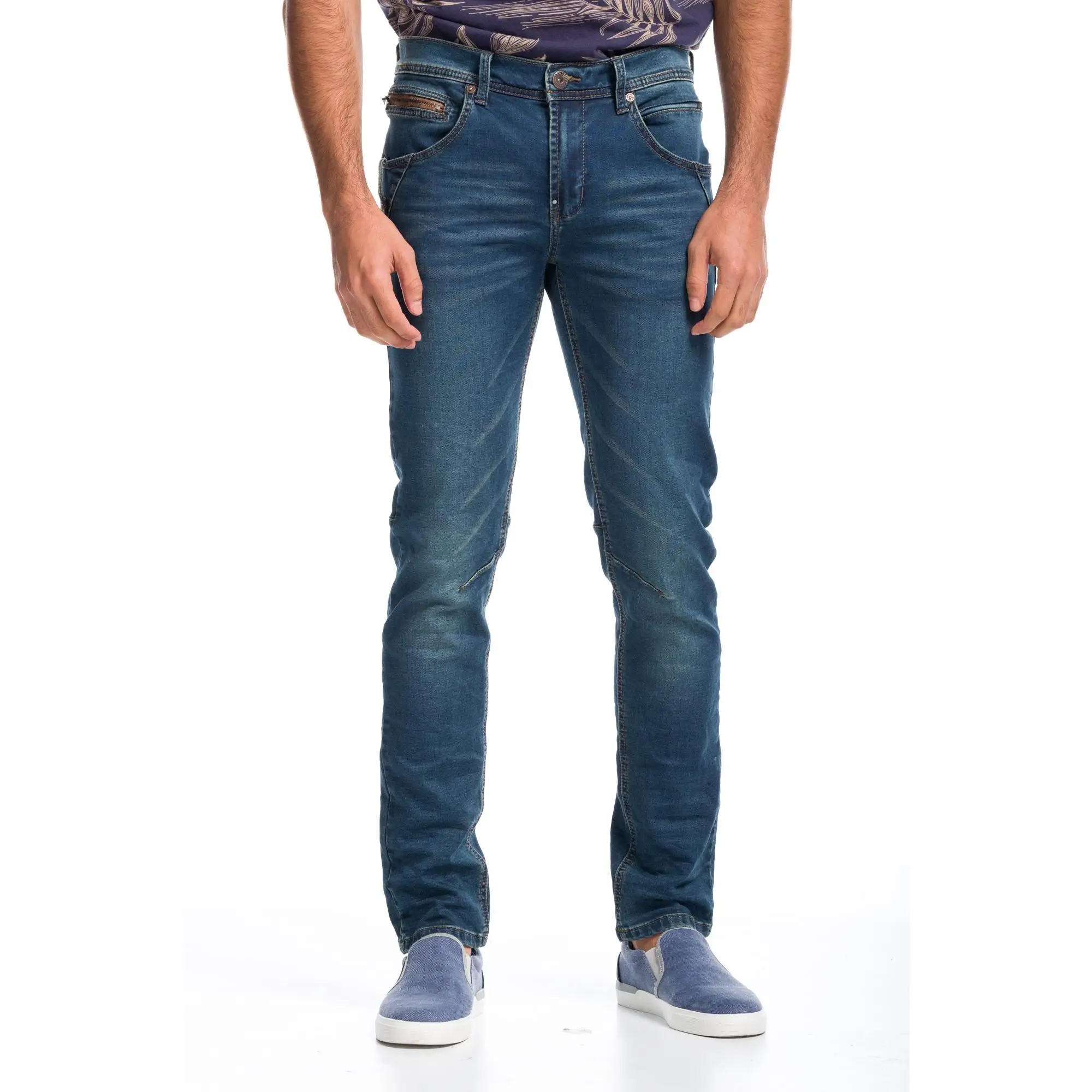 Koroshi Pantalón Vaquero Hombre Slim con Costuras – Koroshi Azul Oscuro