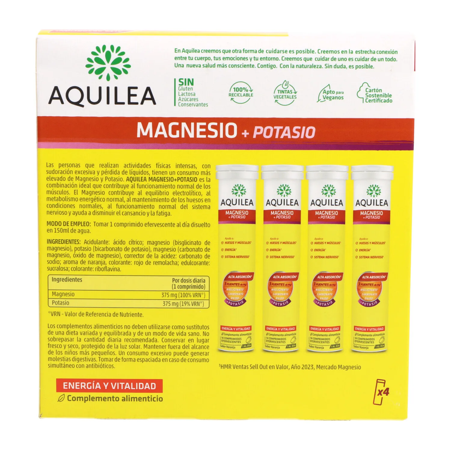 Aquilea magnesium + potassium 56 comps effervescent promo