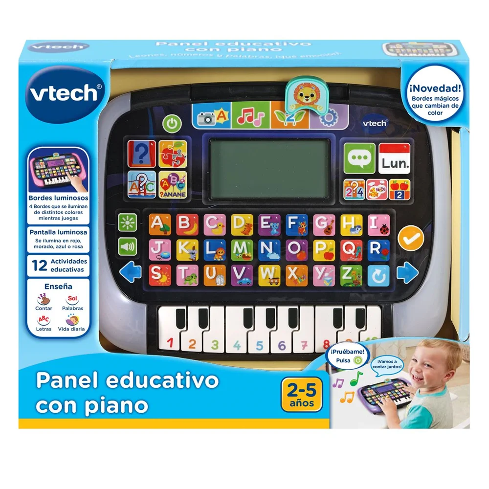Tablet infantil educativa con piano con 4 modelos de juego y 8 actividades 18,6x23,6x3 cm (Vtech 80-551722)