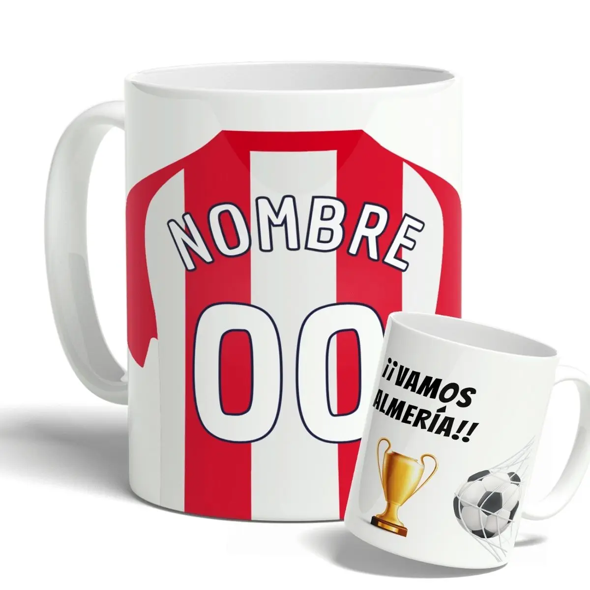 DEREGALOOS Taza de Fútbol Personalizada de la Unión Deportiva Almería para forofos y aficionados