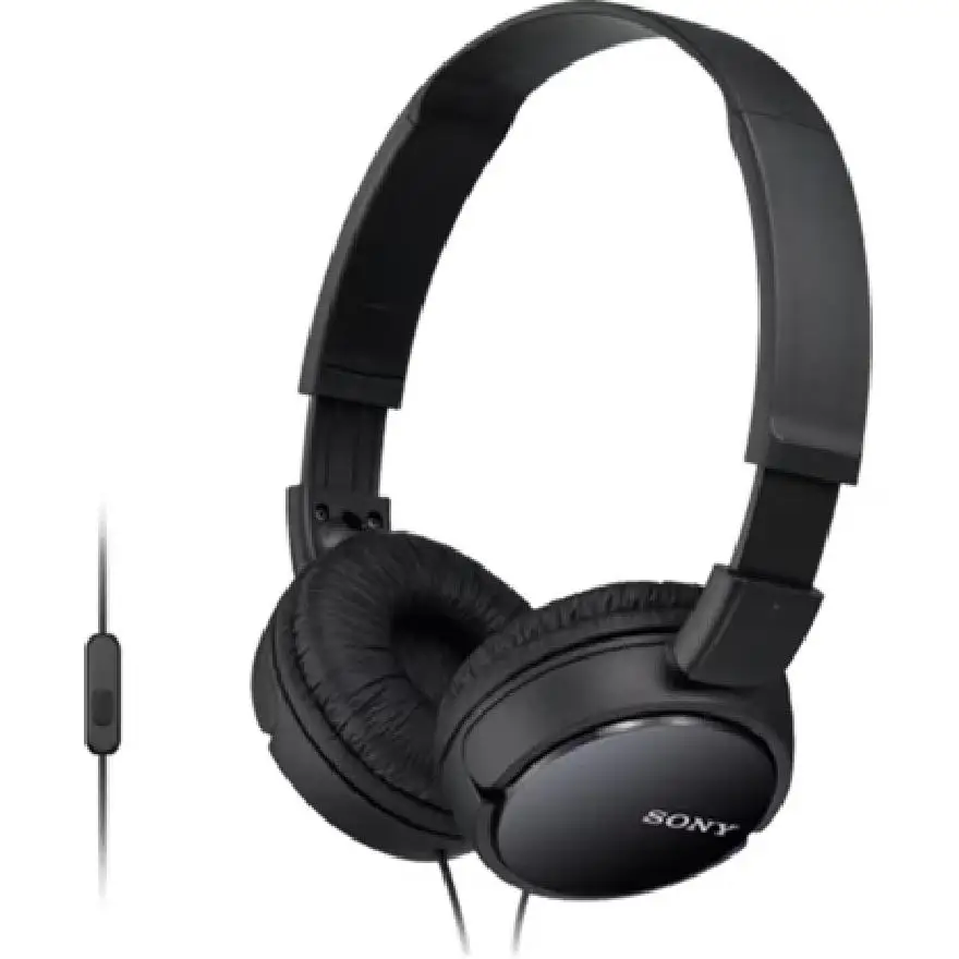 SONY MDR-ZX110APBC Auriculares acolchados con cable y de Color Negro, de Diadema, Plegables, con Micrófono
