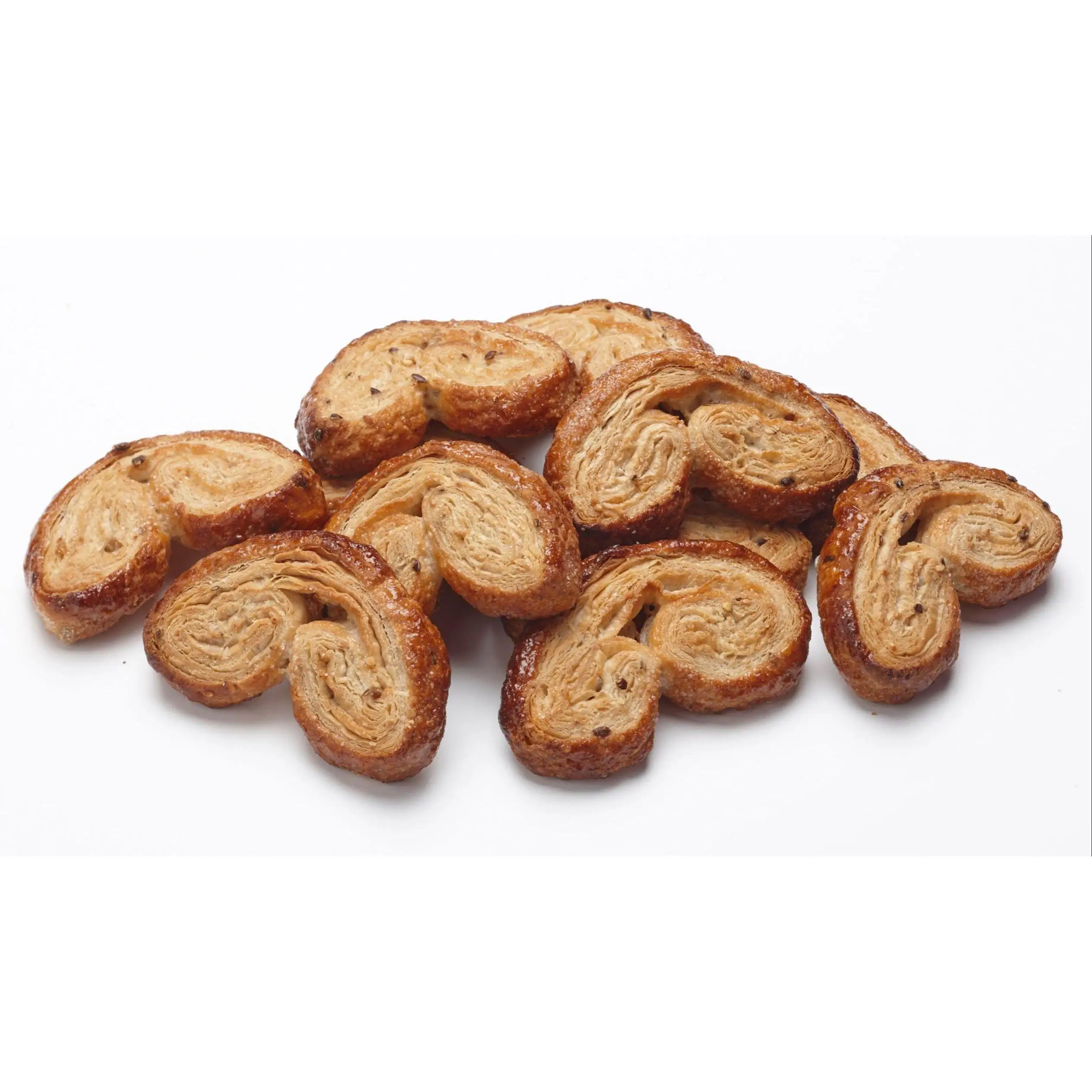 Palmerita Integral Hojaldre con Sésamo y Lino. Sin Azúcares Añadidos. Snack saludable. Desayunos, meriendas y picoteos saludables. Granel 2kg. El horno de Don Ramon.