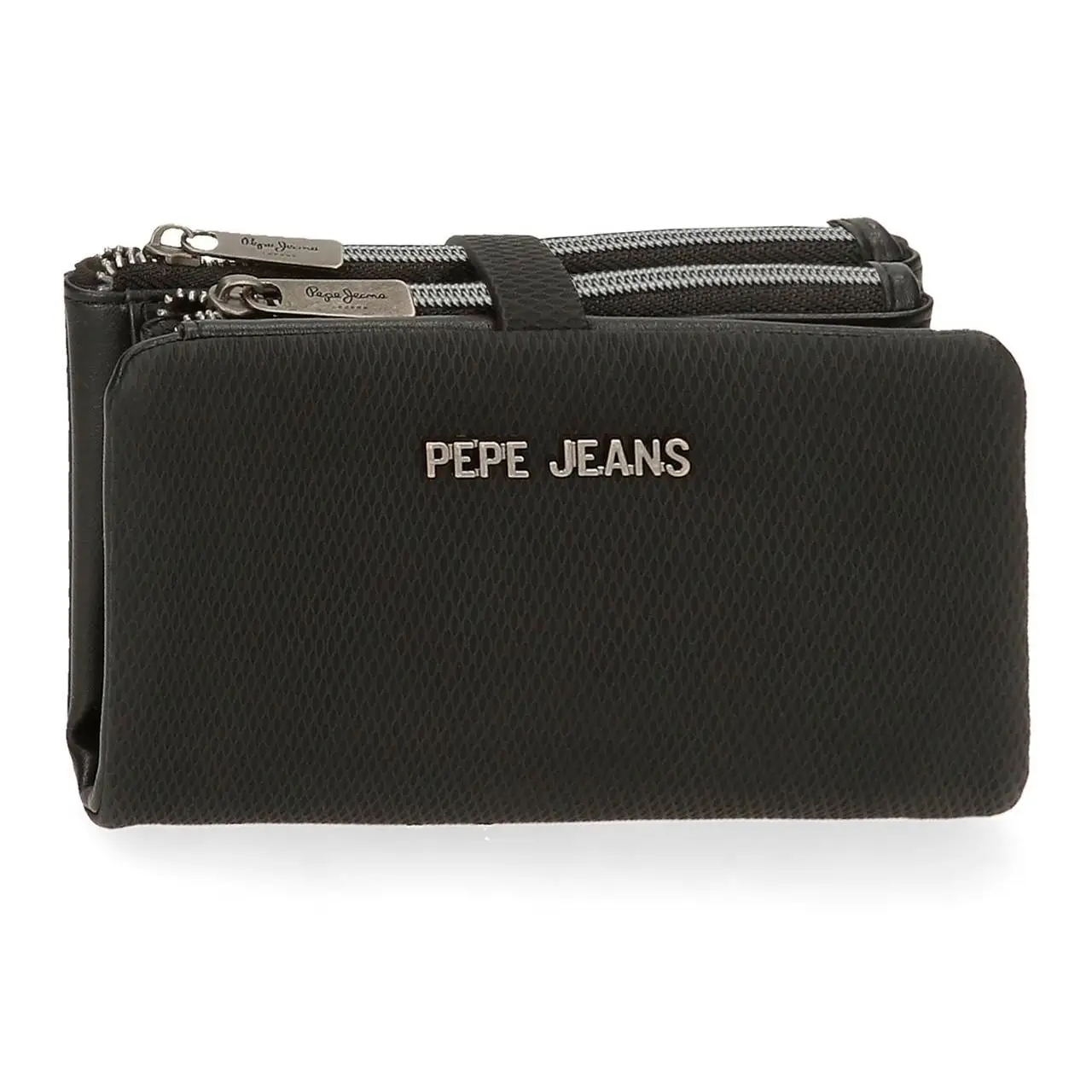 Cartera con Monedero Extraíble Pepe Jeans Gala en Negro - Diseño Moderno con Protección RFID