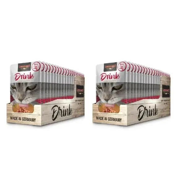 20 Sobres x 40 gr - Leonardo Drink Sopa de Ternera - Alimento complementario para gatos adultos que favorece la ingesta de líquidos