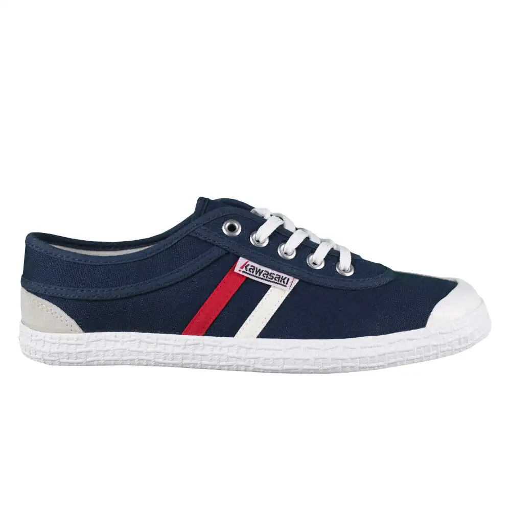 Zapatilla Kawasaki K192496 Retro de Lona y Ante, Modelo Unisex con Estilo Años 90, Ideal para Hombre y Mujer, Color Azul Marino