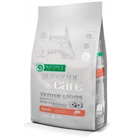Nature's Protection Adulto Pelo Blanco Grain Free Razas Pequeñas Salmón 10 Kg