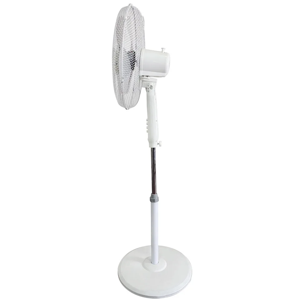 Standing fan, 3 speeds, height adjustable, 230v-45w, 125cm, standing white fan, Ideal for home, office, bedroom, living room, Horizontal oscillating 90 °, electric Cable, fan for summer, air ventilation