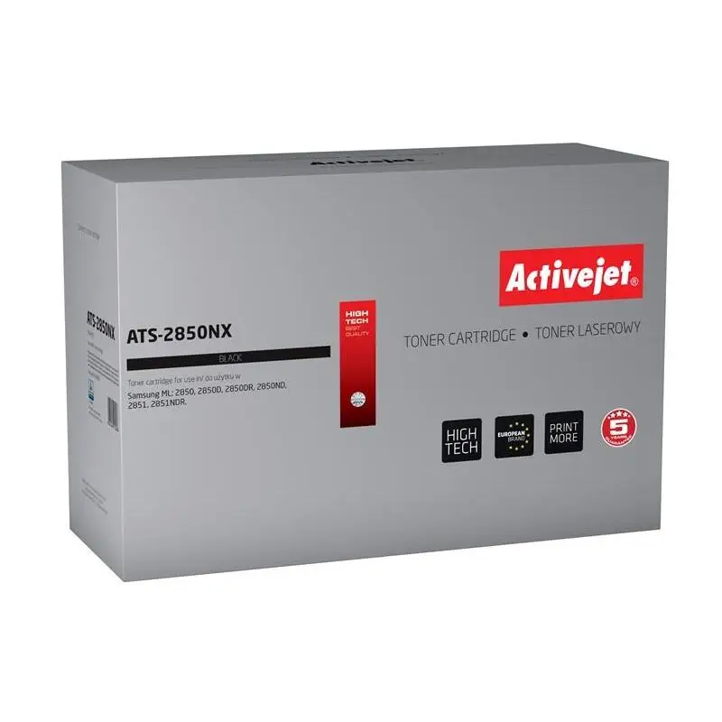 Activejet Toner for Samsung ML-D2850B, black, 5000 pages, compatible with Samsung ML series, features built-in drum unit for reliable printing.