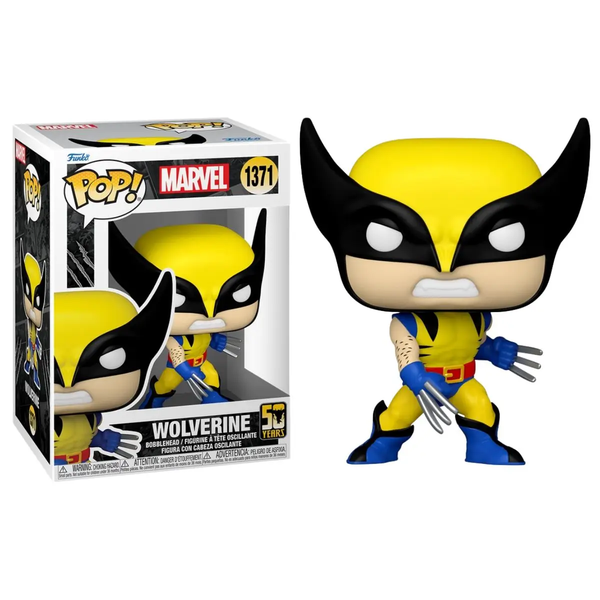 FUNKO POP! MARVEL: LOBEZNO 50 ANIVERSARIO – LOBEZNO (TRAJE CLÁSICO), 77438, Nº1371, PRODUCTO CON LICENCIA OFICIAL