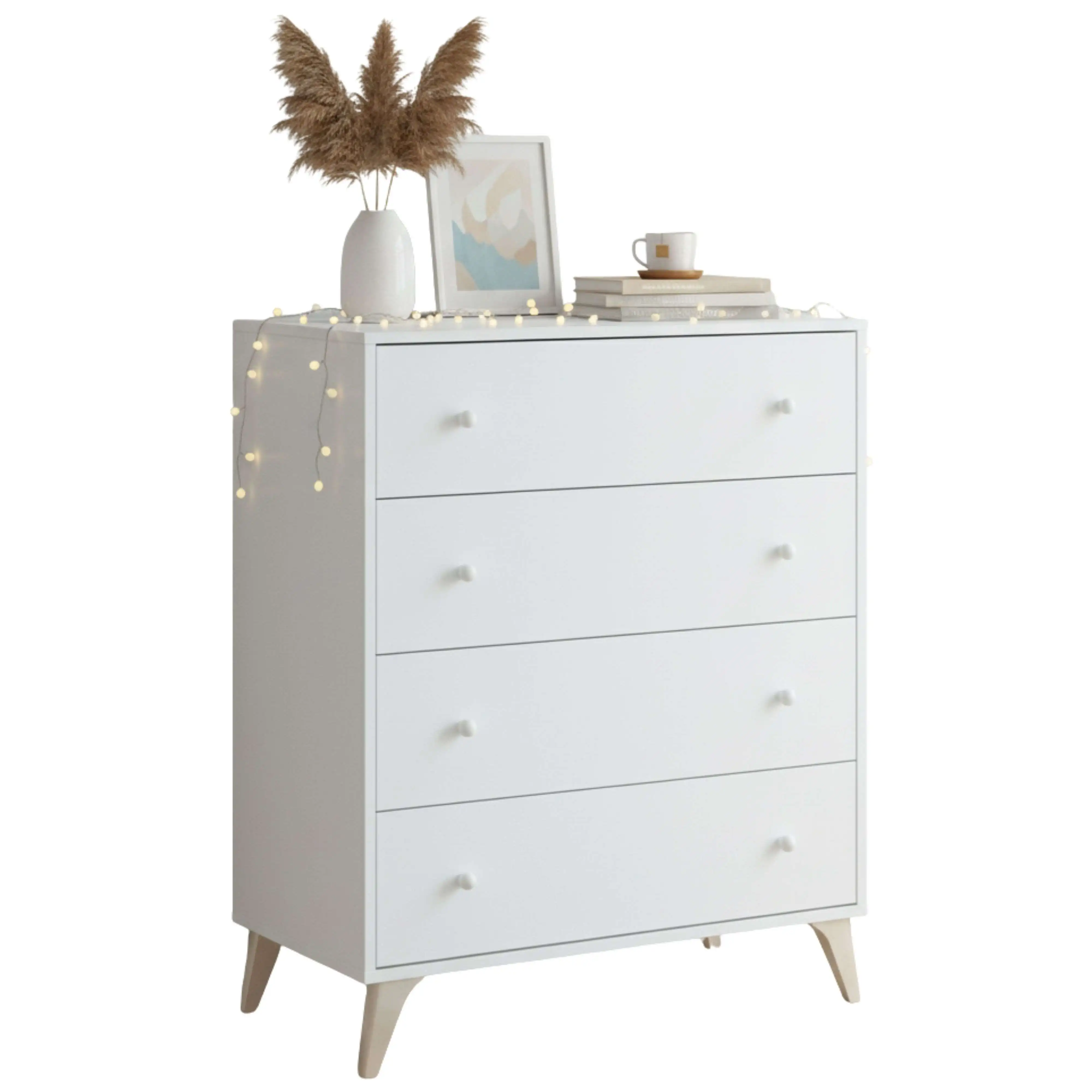 Miroytengo Cómoda Sweet en color blanco artik para dormitorio diseño moderno 95x78x40 cm