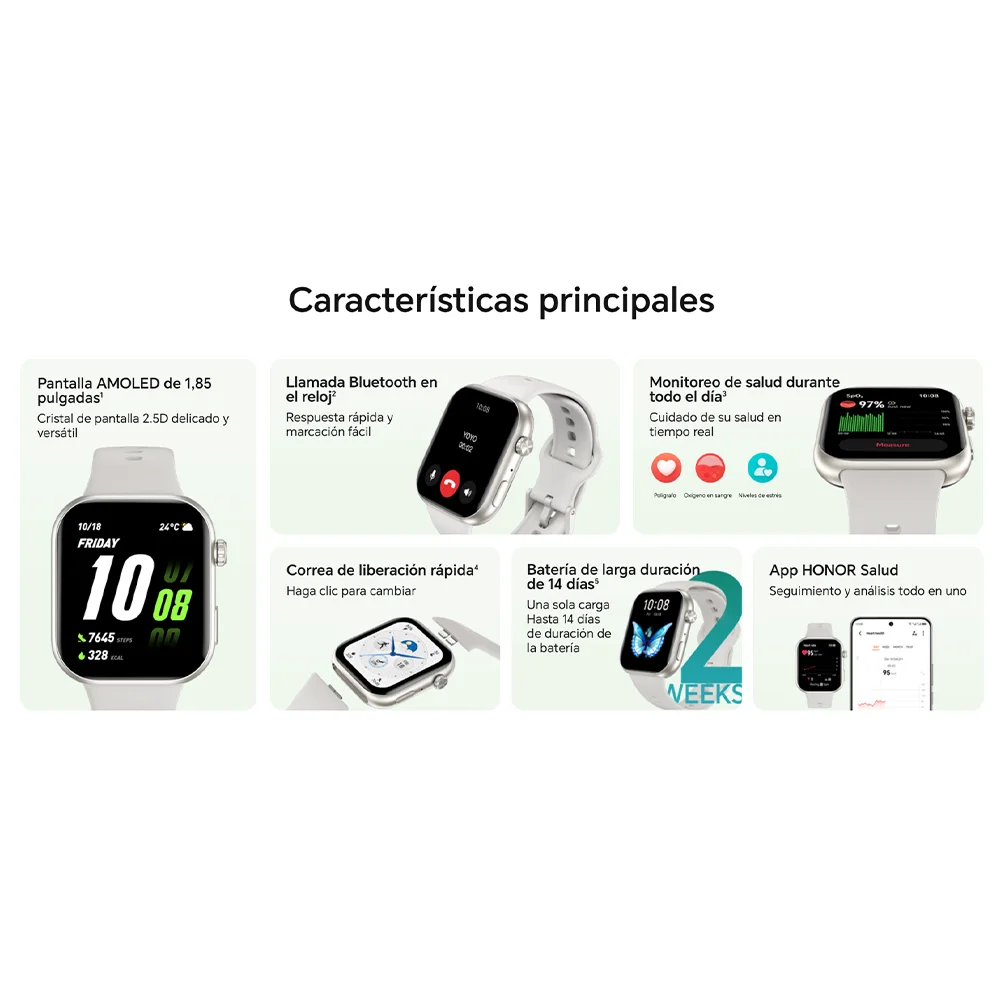 Smartwatch – HONOR CHOICE Watch 2i InfoWear Reloj Inteligente, Pantalla AMOLED de 1,85 pulgadas | Llamada Bluetooth en el reloj | Monitoreo de salud durante todo el día 4