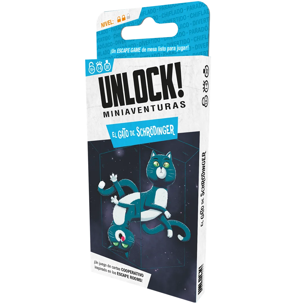 Asmodee - Juego de mesa Unlock! Miniaventuras El gato de Schrödinger