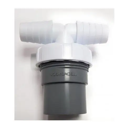 Enlace para Toma Electrodomésticos Doble para Encolar a Ø40, salida a 90º Tuerca 1½" T-216