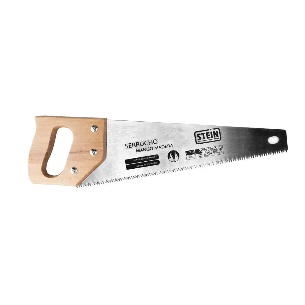 Serrucho de Carpintero Stein 400mm | Hoja Acero Carbono, Mango Madera Ergonómico, Corte Fácil, Larga Duración