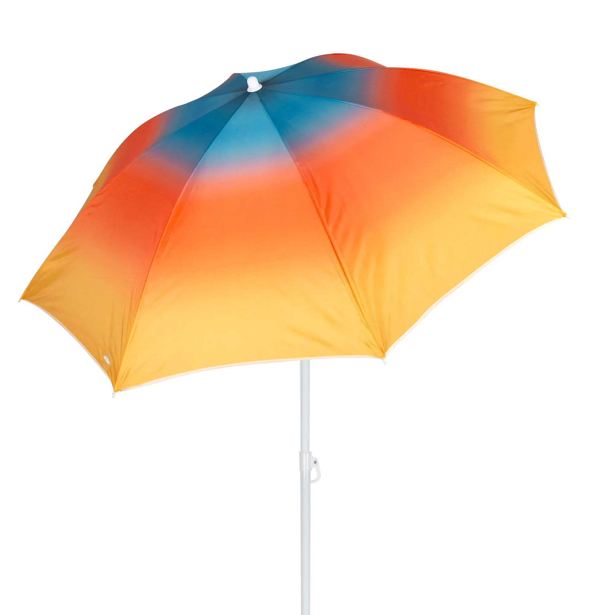 Aktive - Sombrilla de playa, protección UV50, mástil de acero inclinable y regulable, poliéster, 8 varillas, funda con asa, ligera y desmontable, estampado multicolor